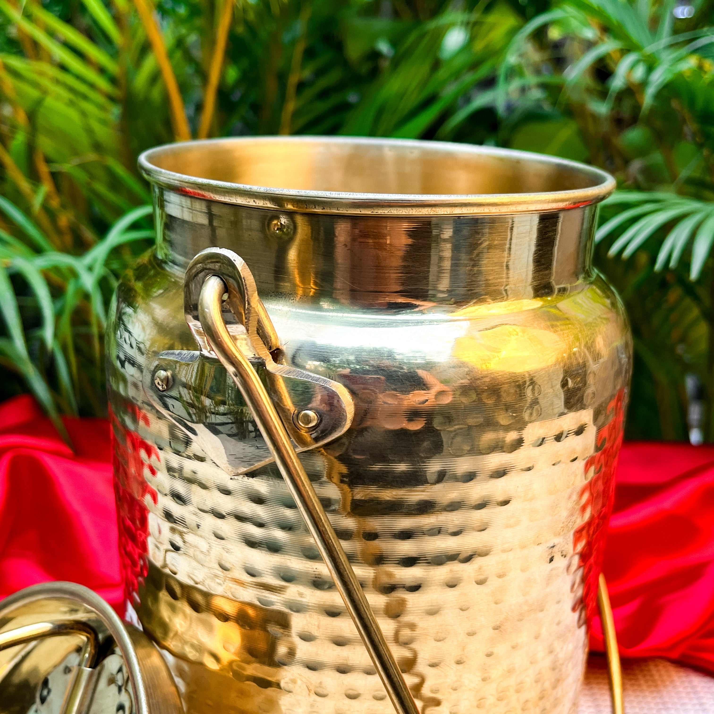 Ambi home Hammered Pure Brass Bharni — 4L Storage Jar