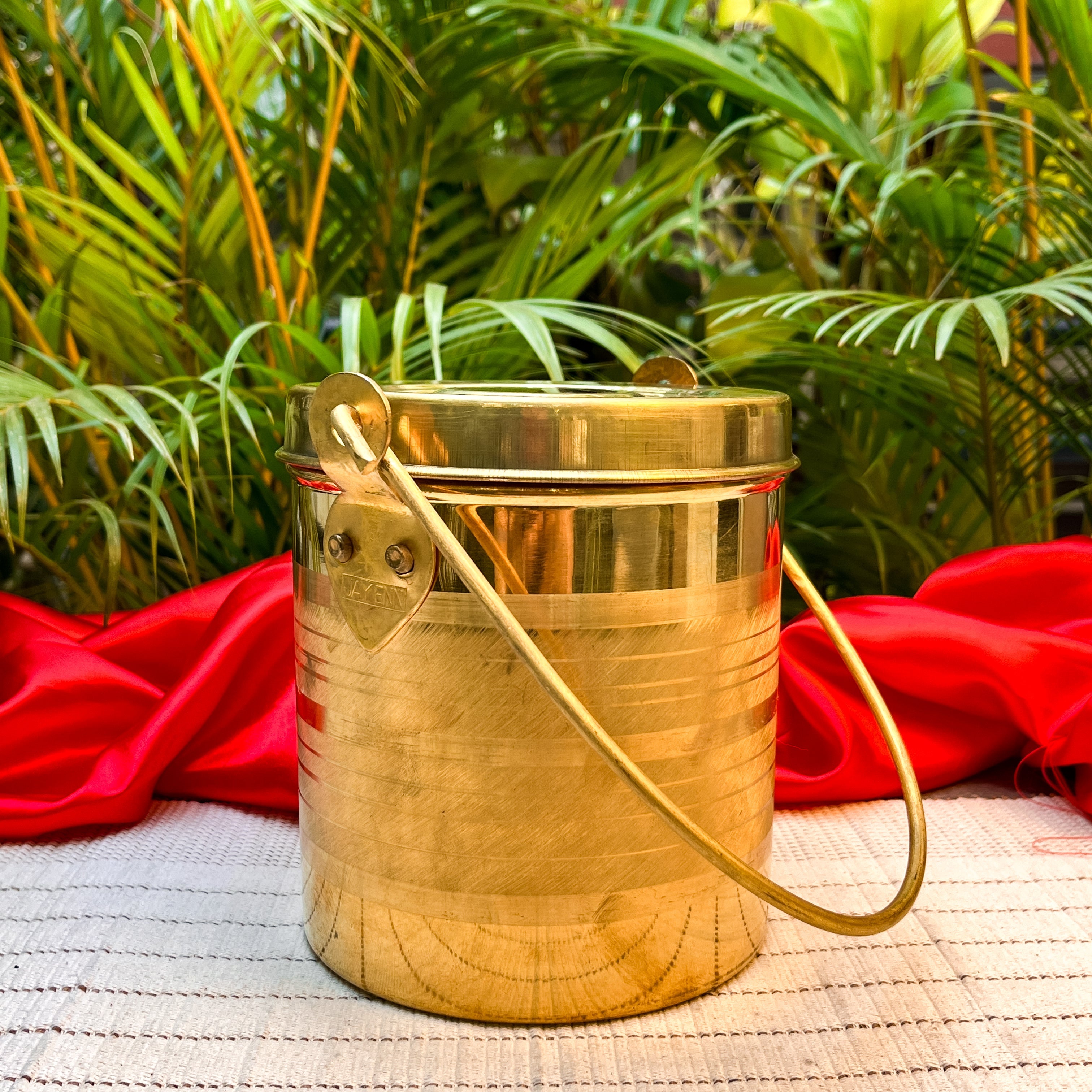 Ambi Home Pure Brass New Ghee / Milk Bharni (Barni) | 1.5L Traditional Storage Vessel