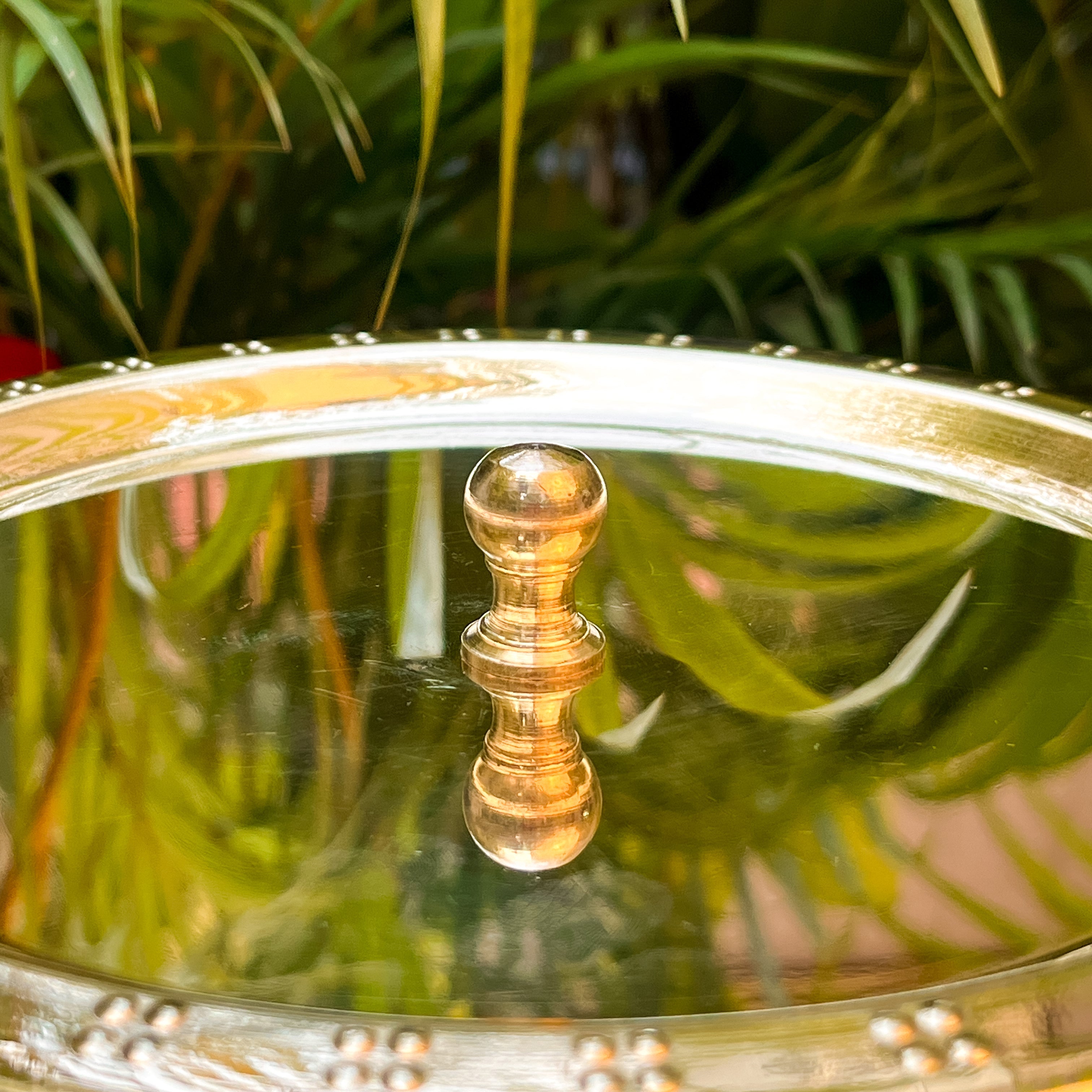 Ambi Home Pure Brass Medium Hammered Milk Boiling Pateela with Lid | 1.5L Traditional Indian Cooking Pot