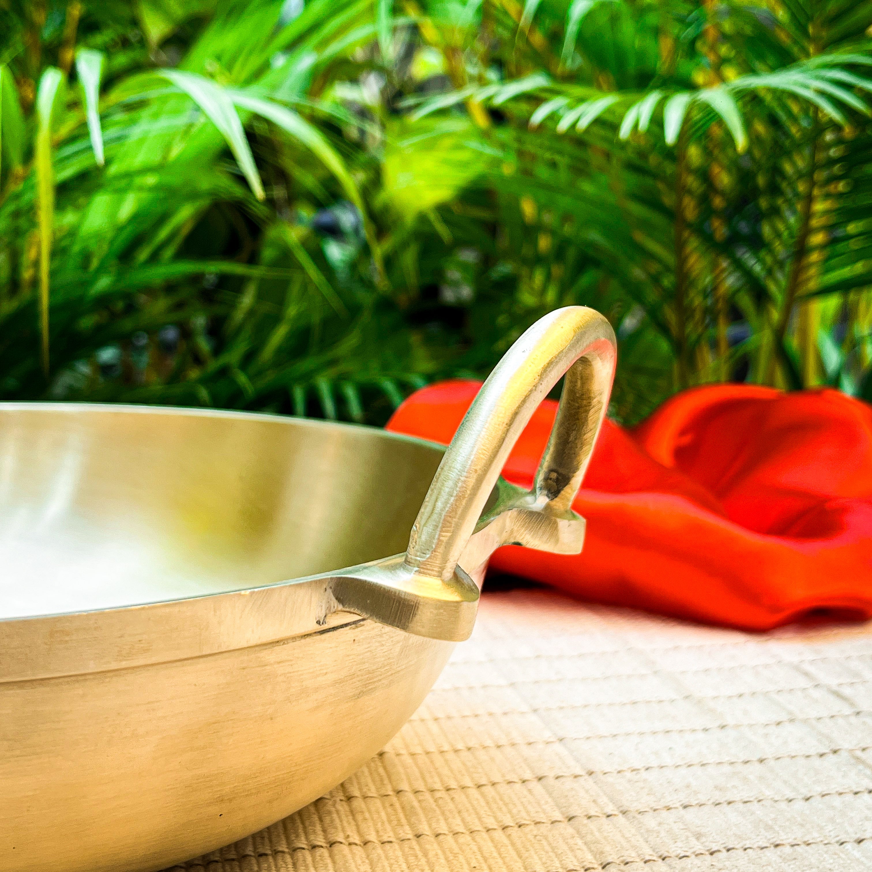 Ambi Home Pure Kansa Heavy Kadhai – Traditional South Indian Bronze Cookware