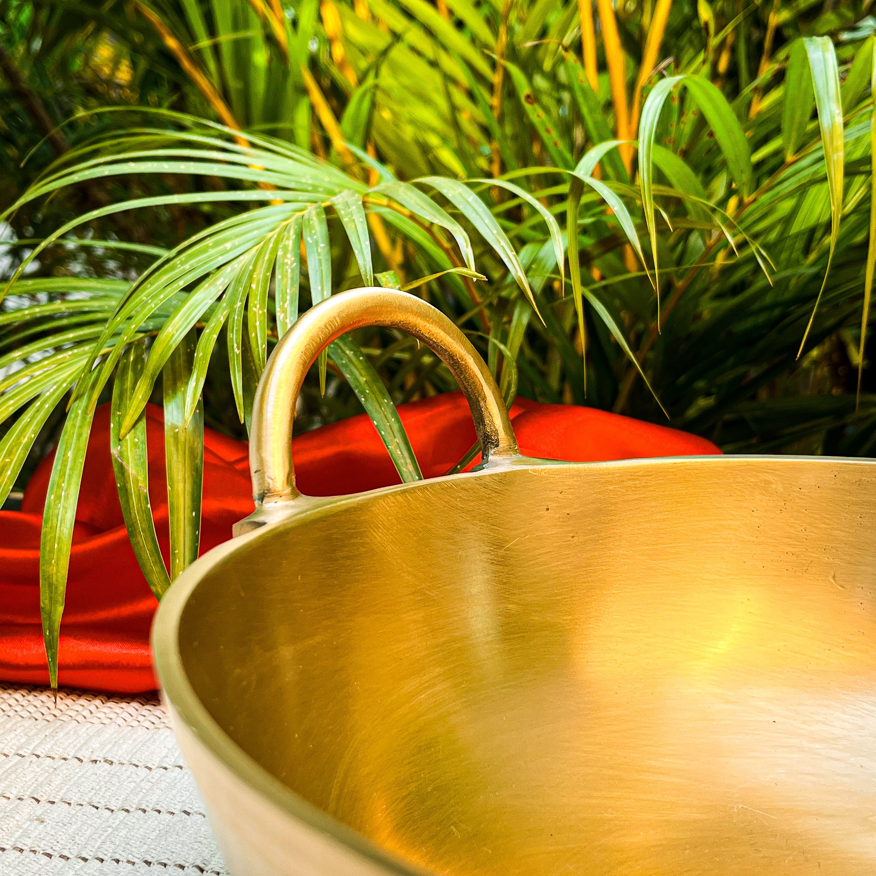Ambi Home Pure Kansa Heavy Kadhai – Traditional South Indian Bronze Cookware