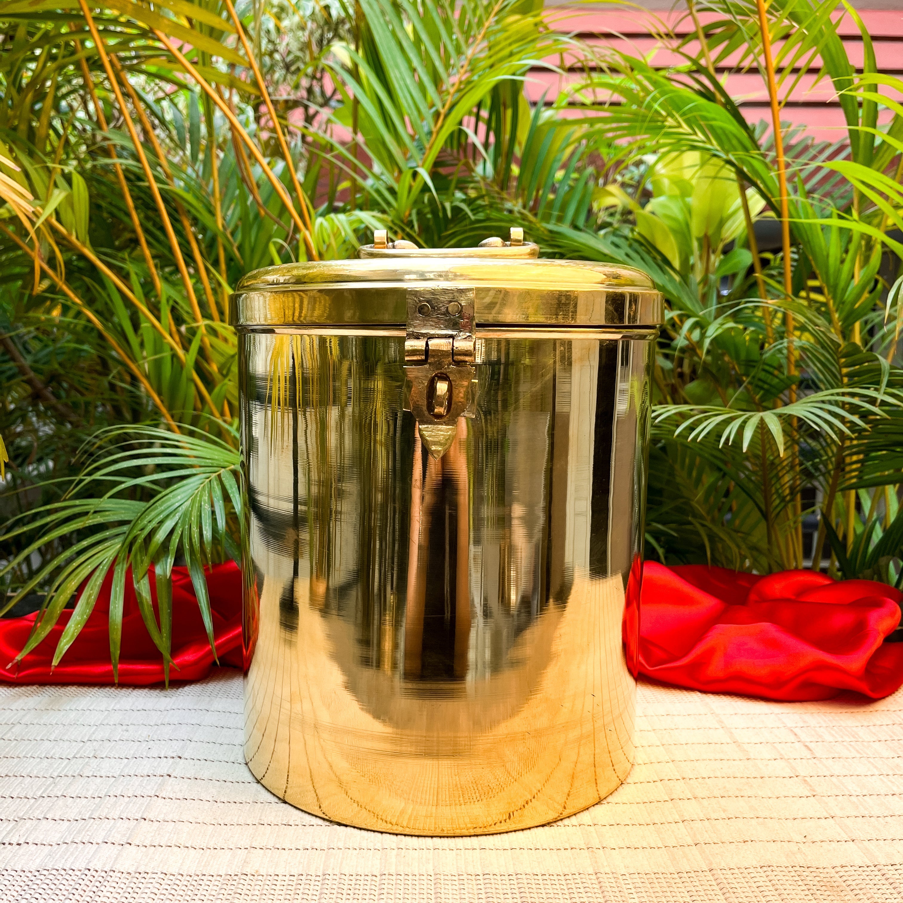 Ambi Home Gloss Finish Bharni – Traditional Pure Brass Storage  Bharni - Capacity of 12 litres