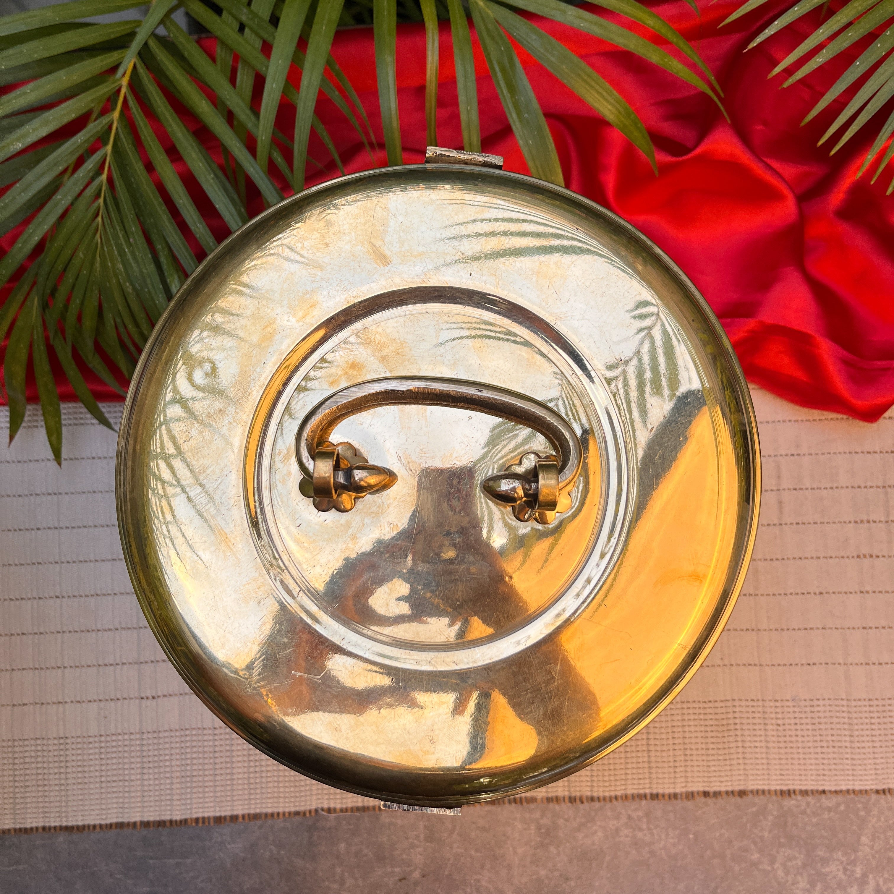 Ambi Home Gloss Finish Bharni – Traditional Pure Brass Storage  Bharni - Capacity of 12 litres