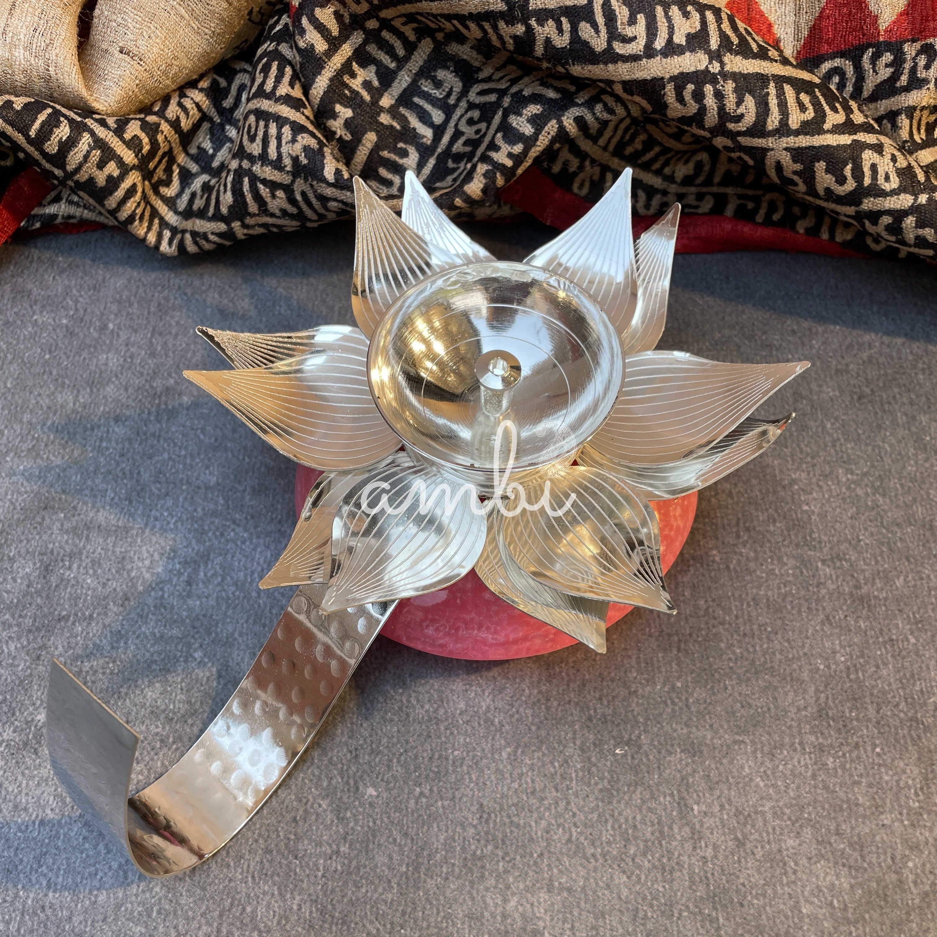 AMBI Lotus Jyot Silver Plated Diya