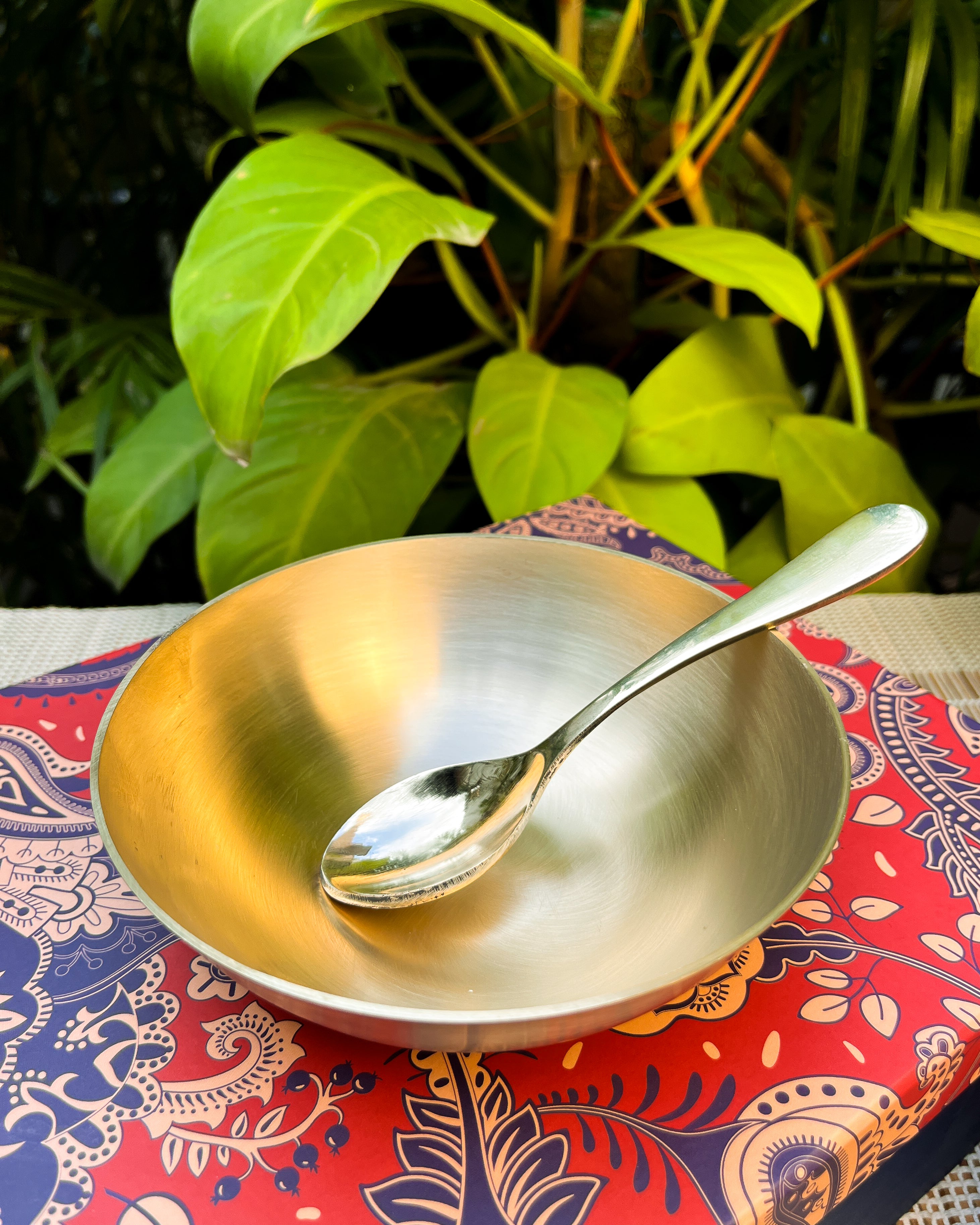 Gift Box – Ambi 100% Pure Lead-Free Kansa Bowl & Matching Kansa Spoon Set of 2