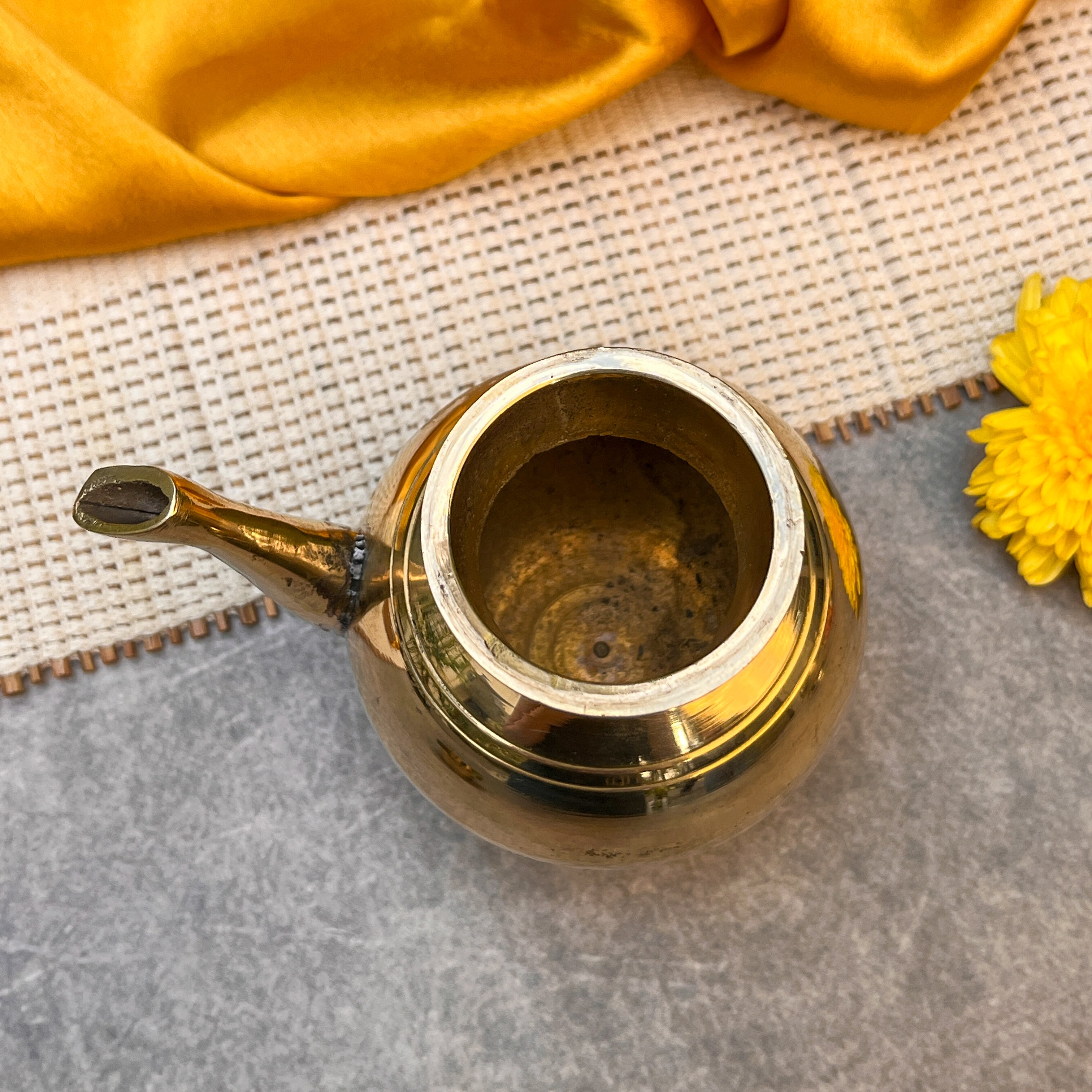 100 % Brass Kumbh Lota for Pooja / Abhishek or Water Storage With Long Spout-150ML