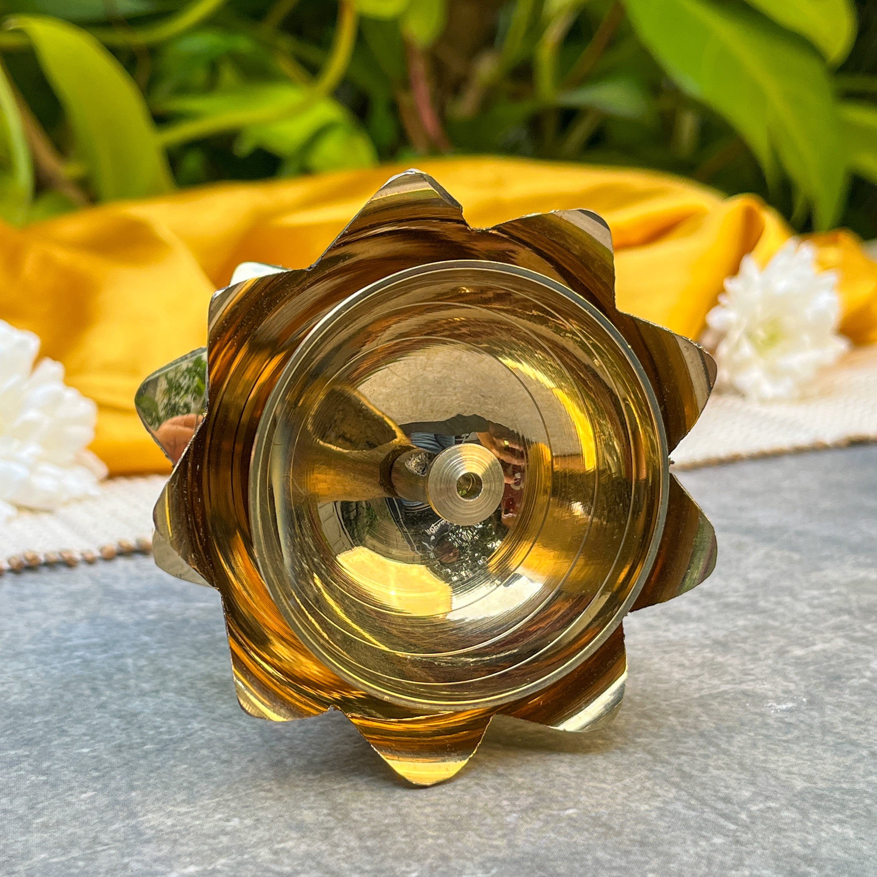 Pure Brass Kamal / Lotus Shaped Diya - Set of 2 - 3.75 Inch Height