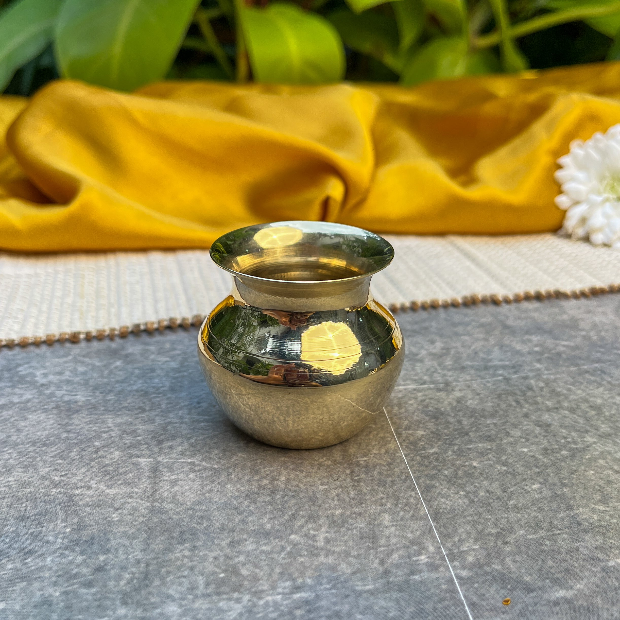 Ambi 100% Pure Brass Pooja Madrasi Lota - Small for Pooja / Abhishek -2 Inches - Set of 2