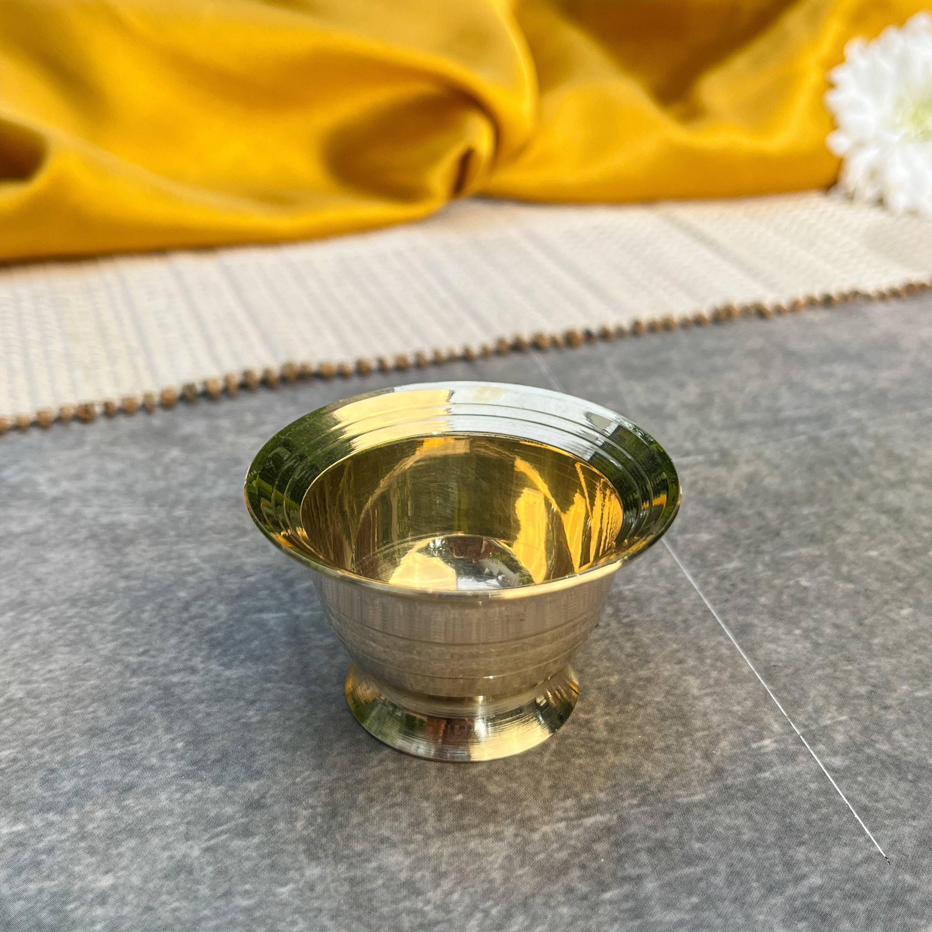 AMBI Pure 100% Brass Small Prasad Katori / Dip Bowl - Set of 4