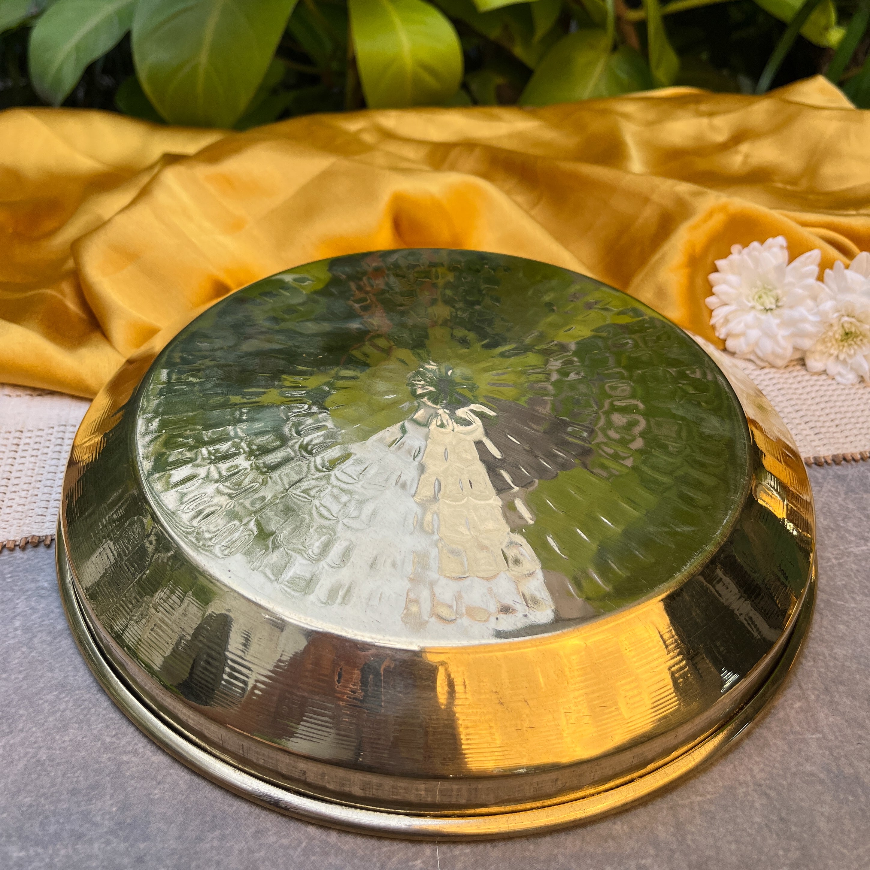 100% Pure Brass Traditional Hammered Parat - 16 inches diameter