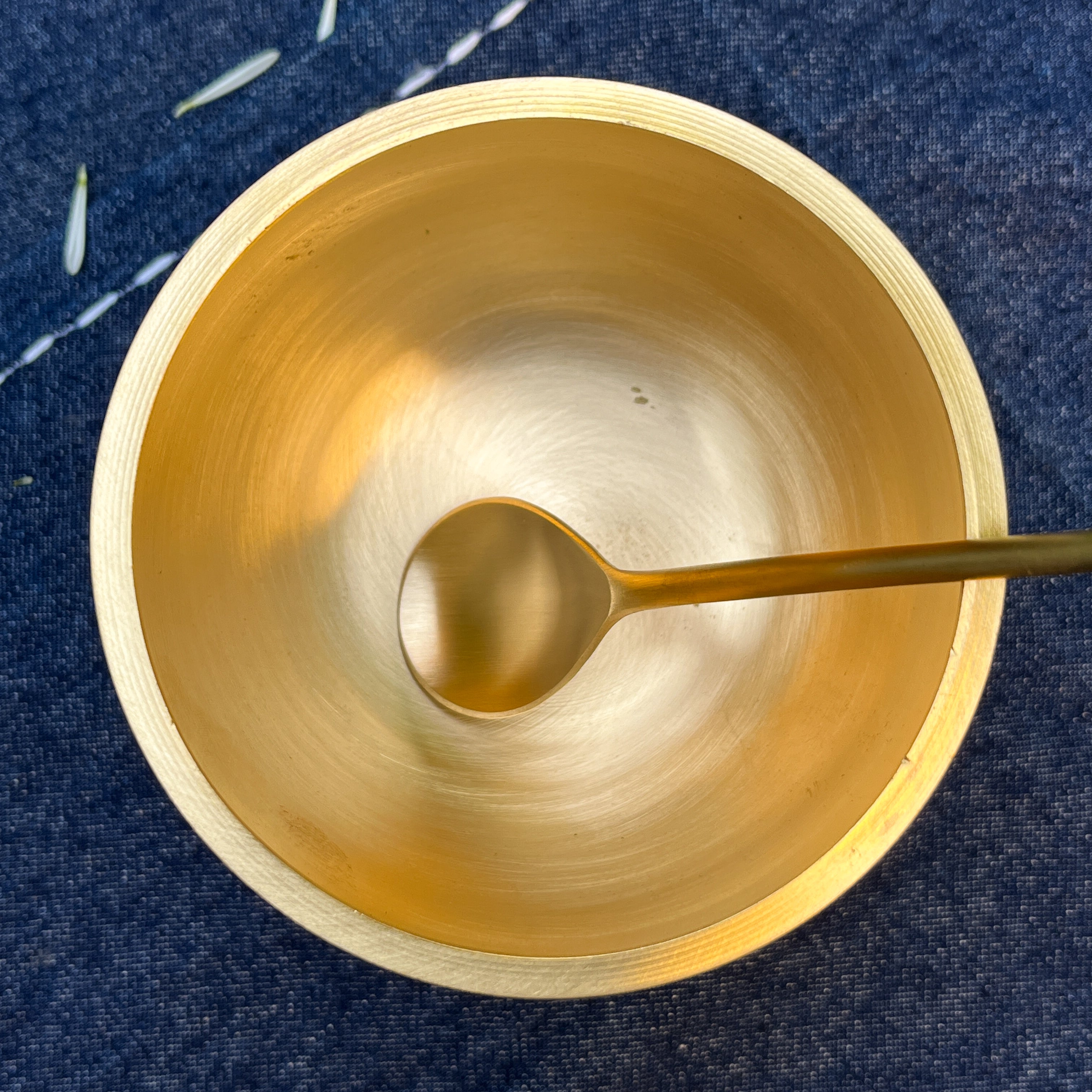 AMBI 100% Pure Lead Free Brass Dessert/Icecream Bowl & Matching Brass Spoon