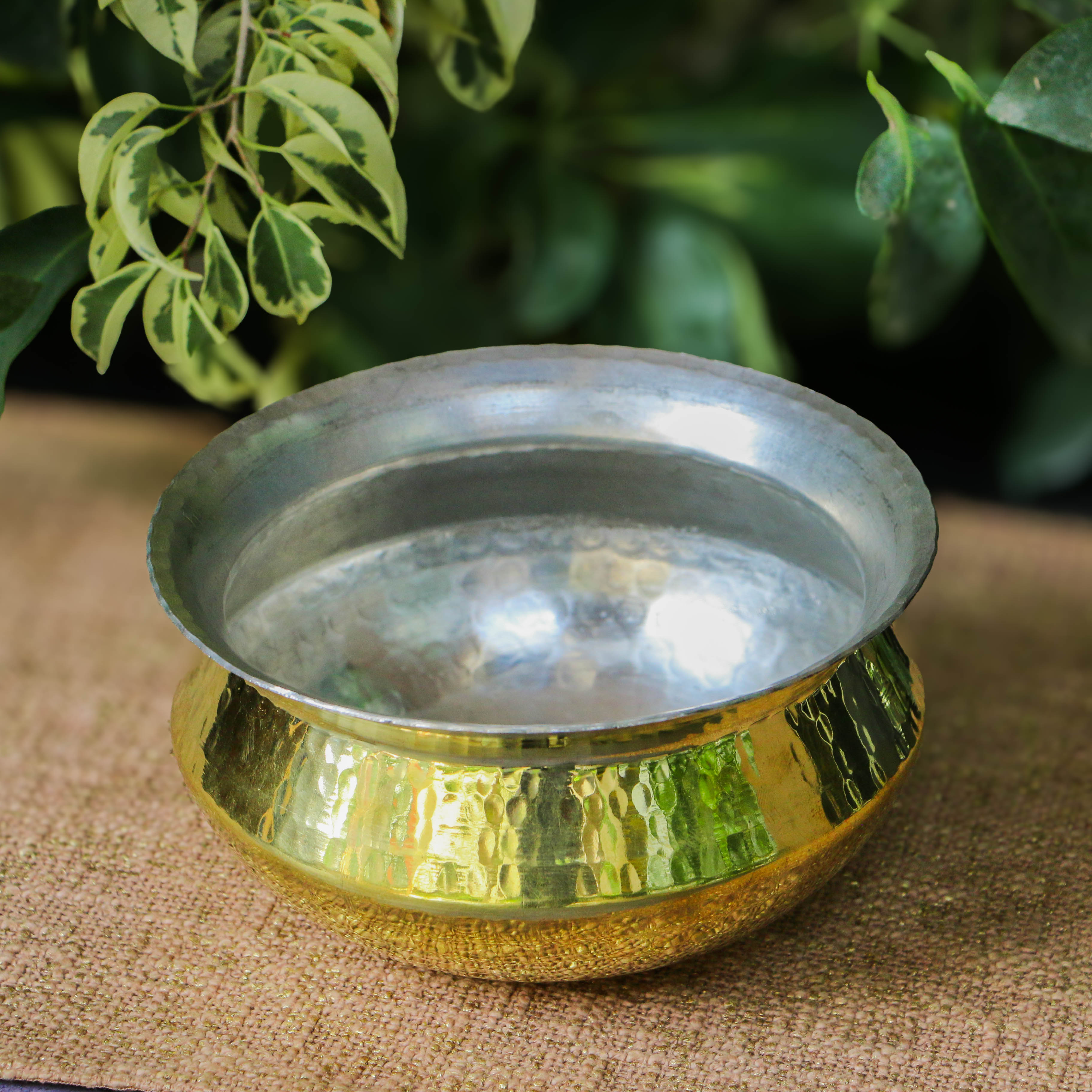 Brass Hammered Biriyani Lagan - 3 Litres