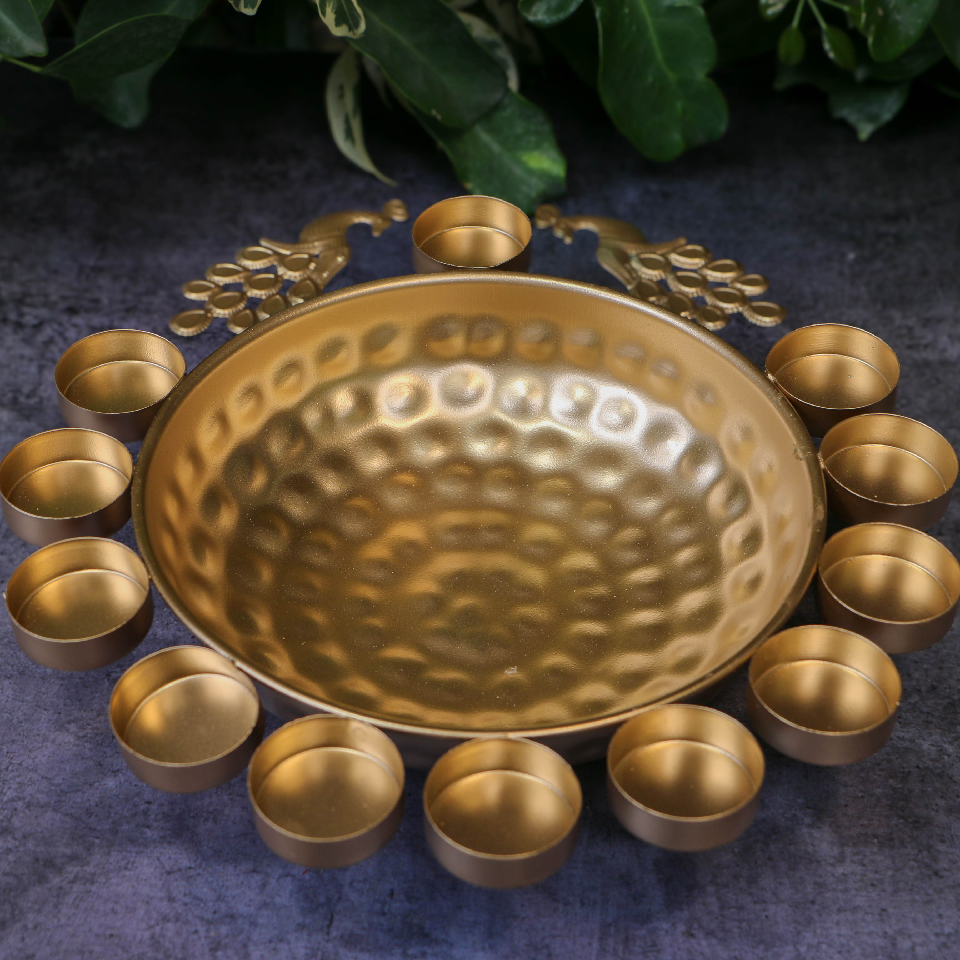 Ambi Metal Urli and Diyas for Blissful Home Decor Collection - 11 inches Diameter