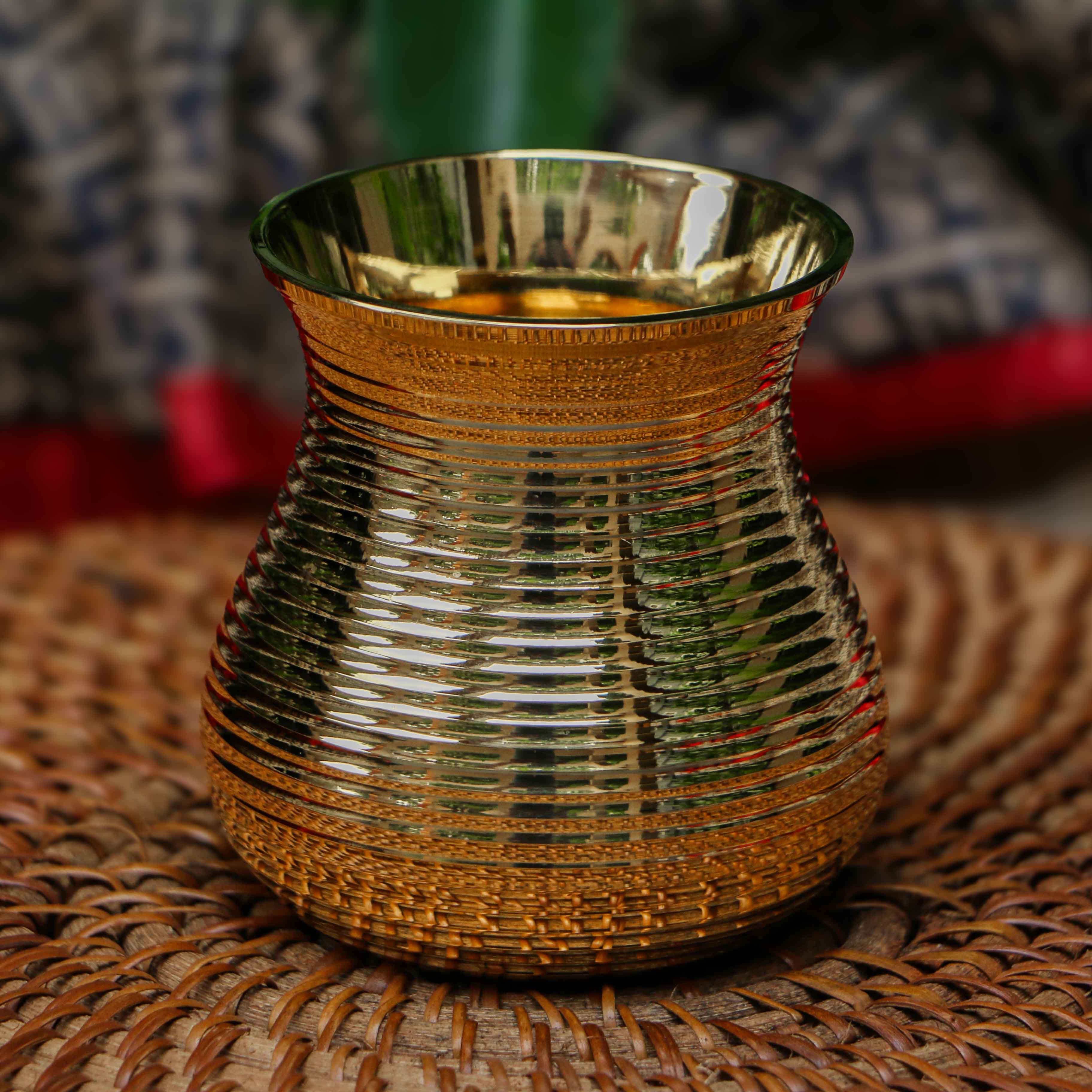 Brass Water Glass Small Lota Style - Set of 2