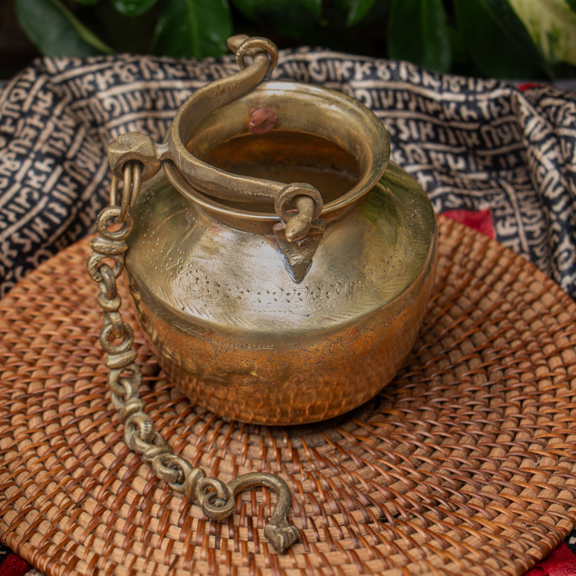 vintage brass Chombu with chain