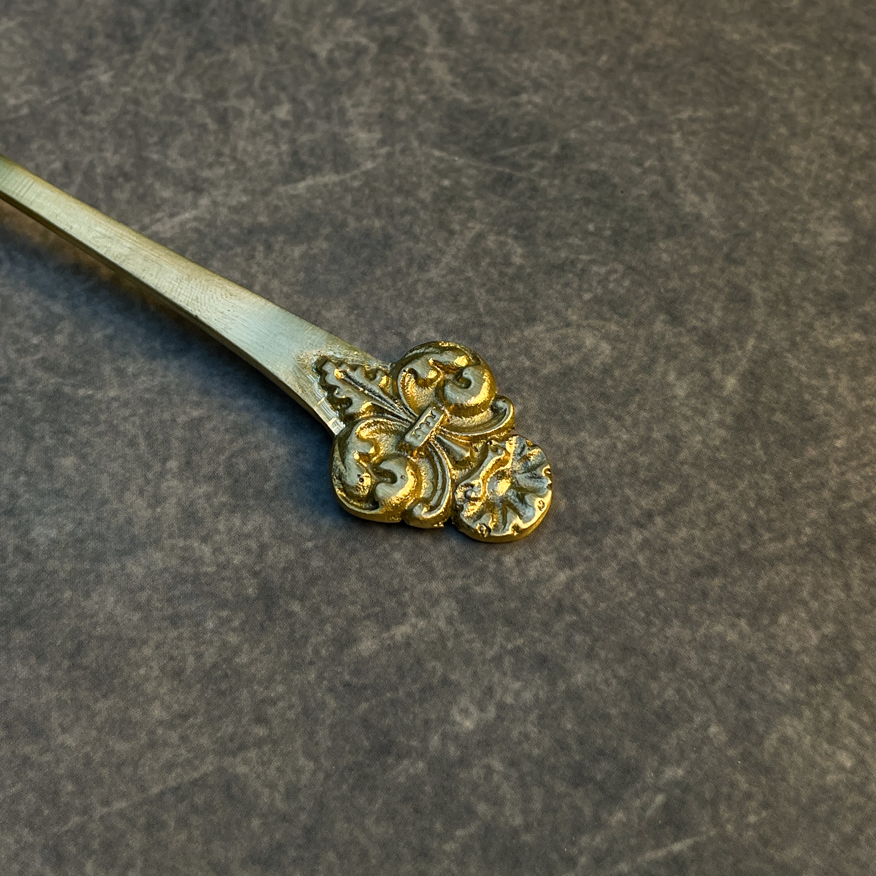 AMBI Ambi Pure Brass Small Spoon with Baroque or Rococo Head Set of 2