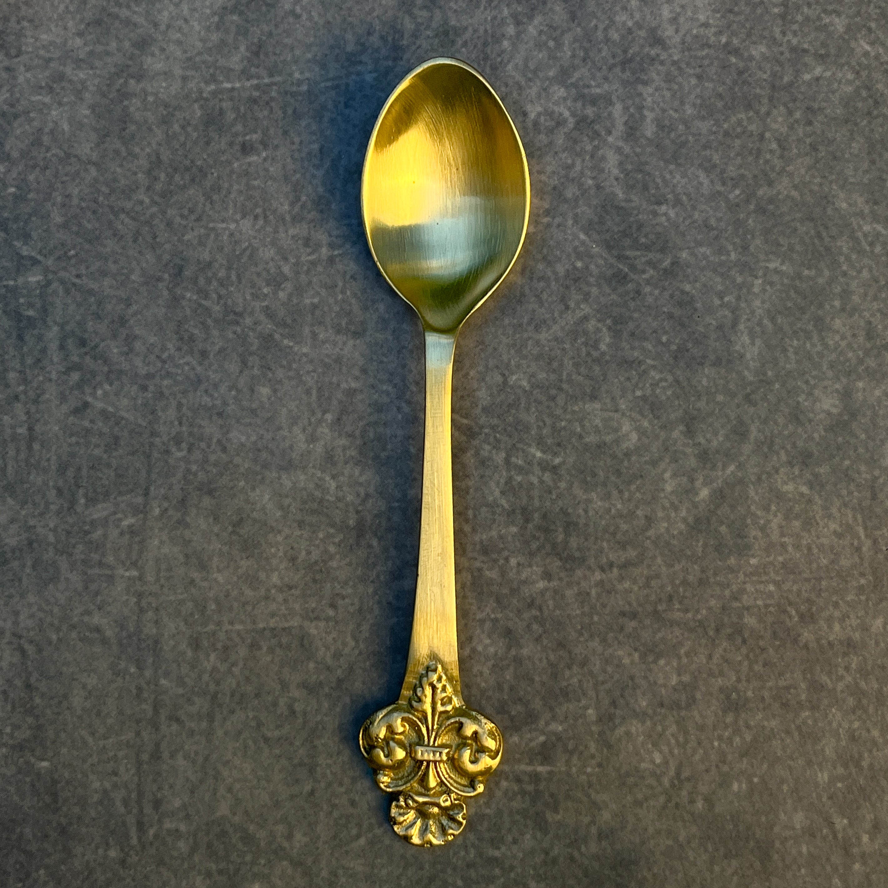 AMBI Ambi Pure Brass Small Spoon with Baroque or Rococo Head Set of 2