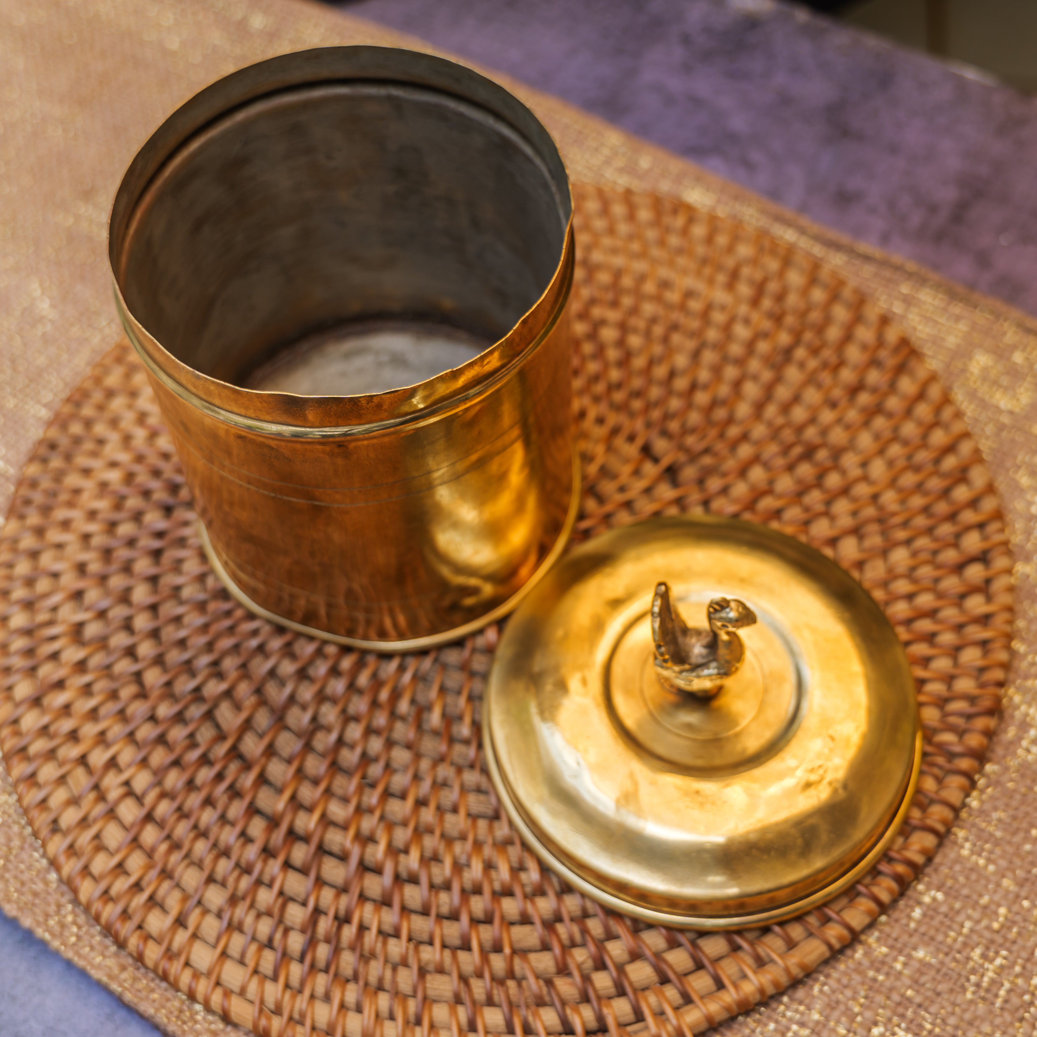 Vintage Brass Storage Box