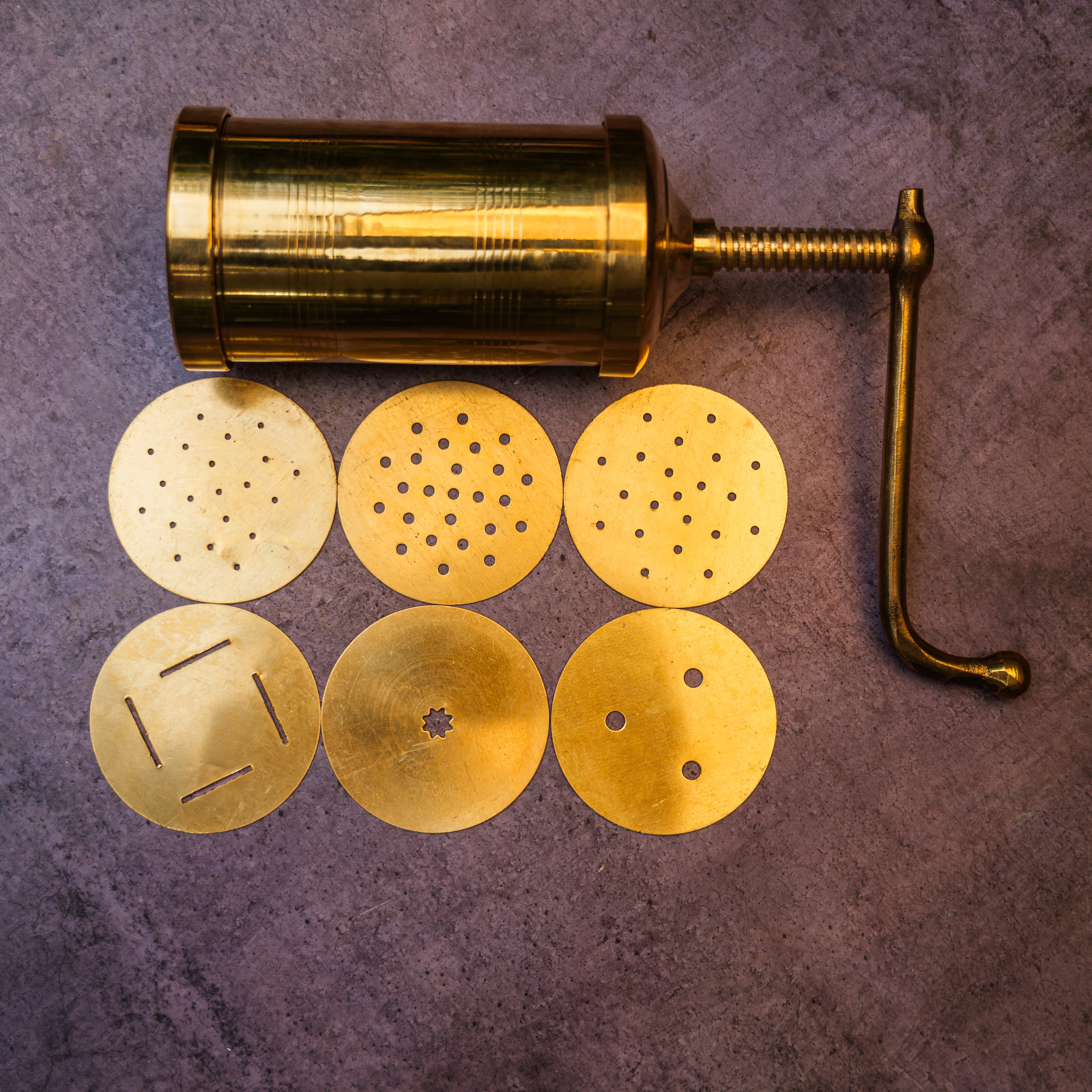 Pure Brass Chakli Maker with 6 Shape Attachments