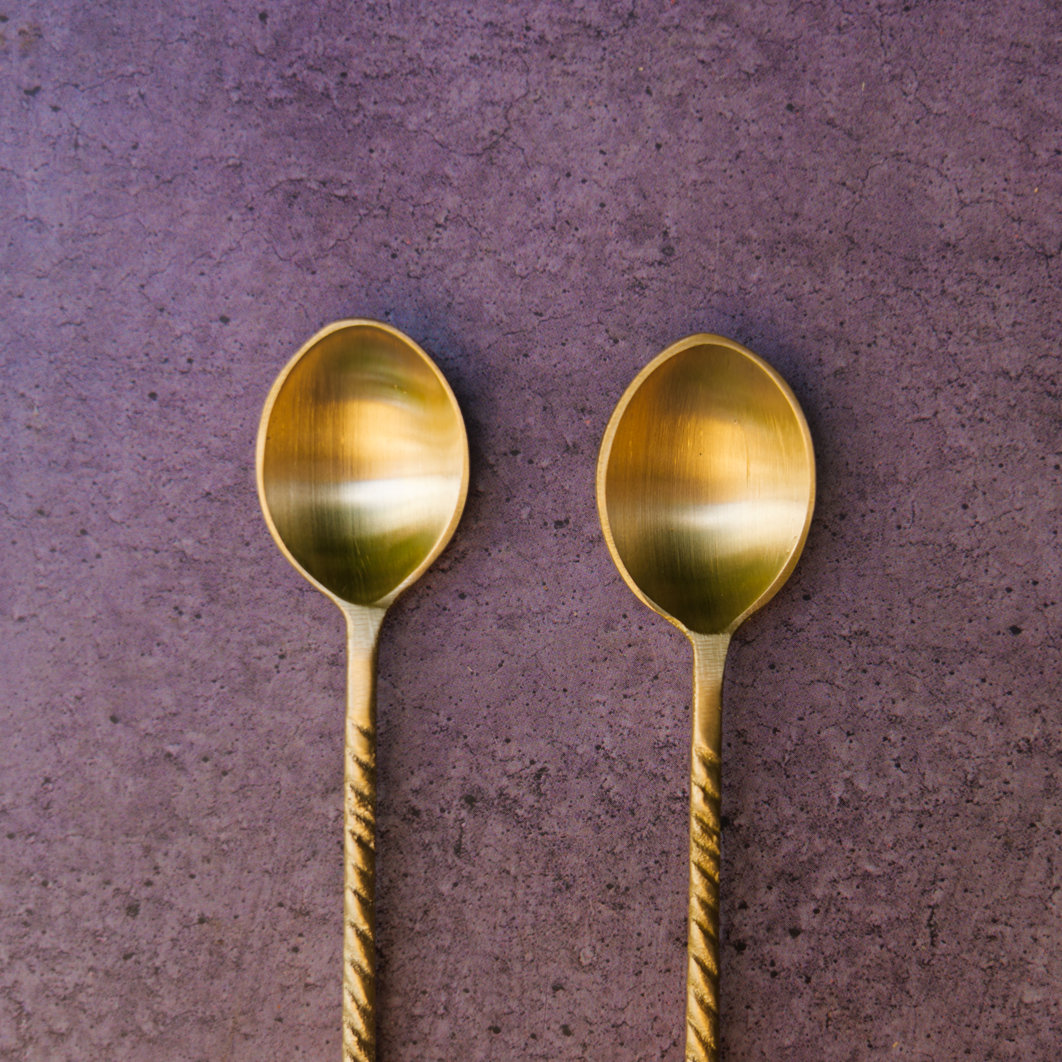 Ambi Pure Brass Elephant Head Small Spoon - Set of 2