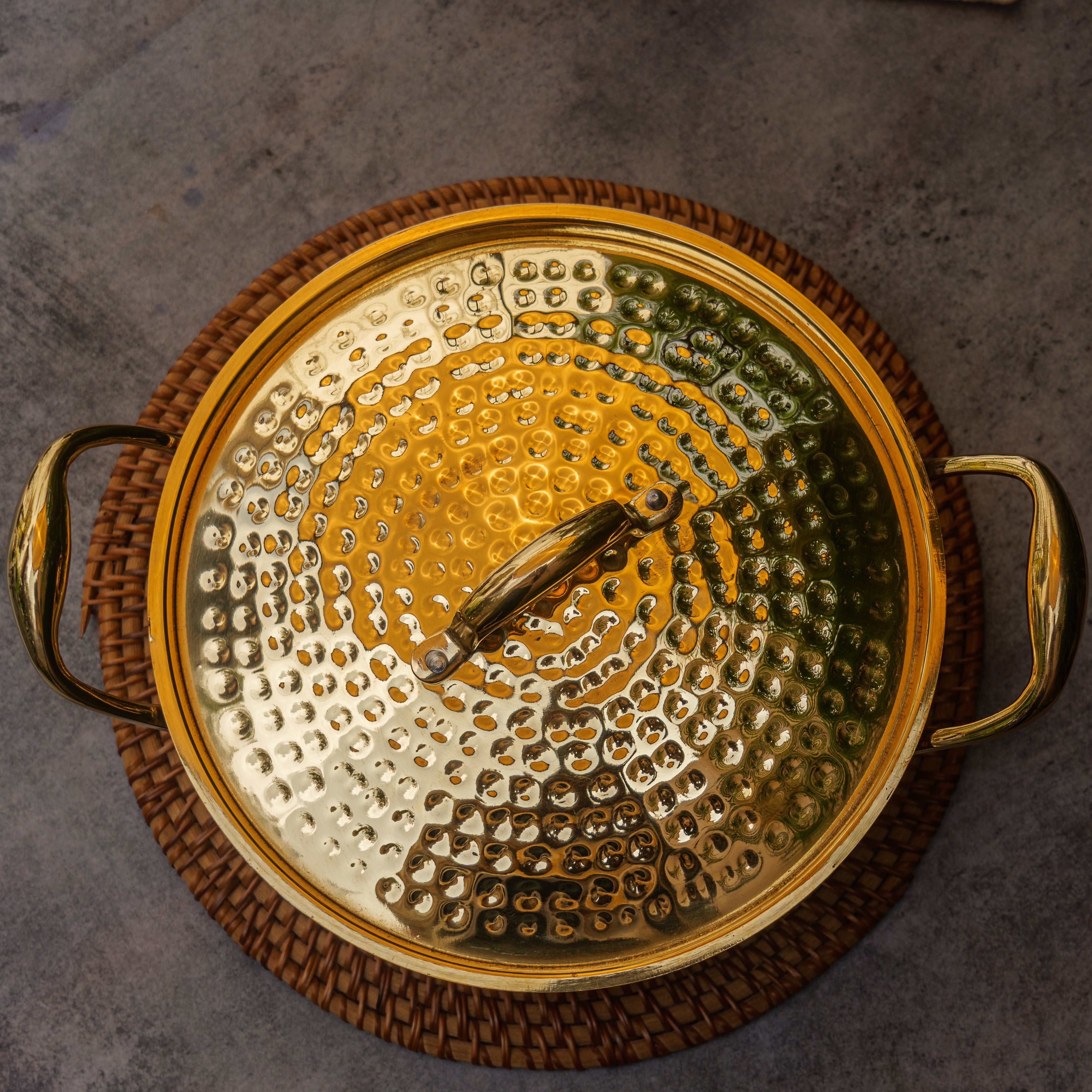 Pure Brass Traditional Hammered Kadhai / Kadai Medium