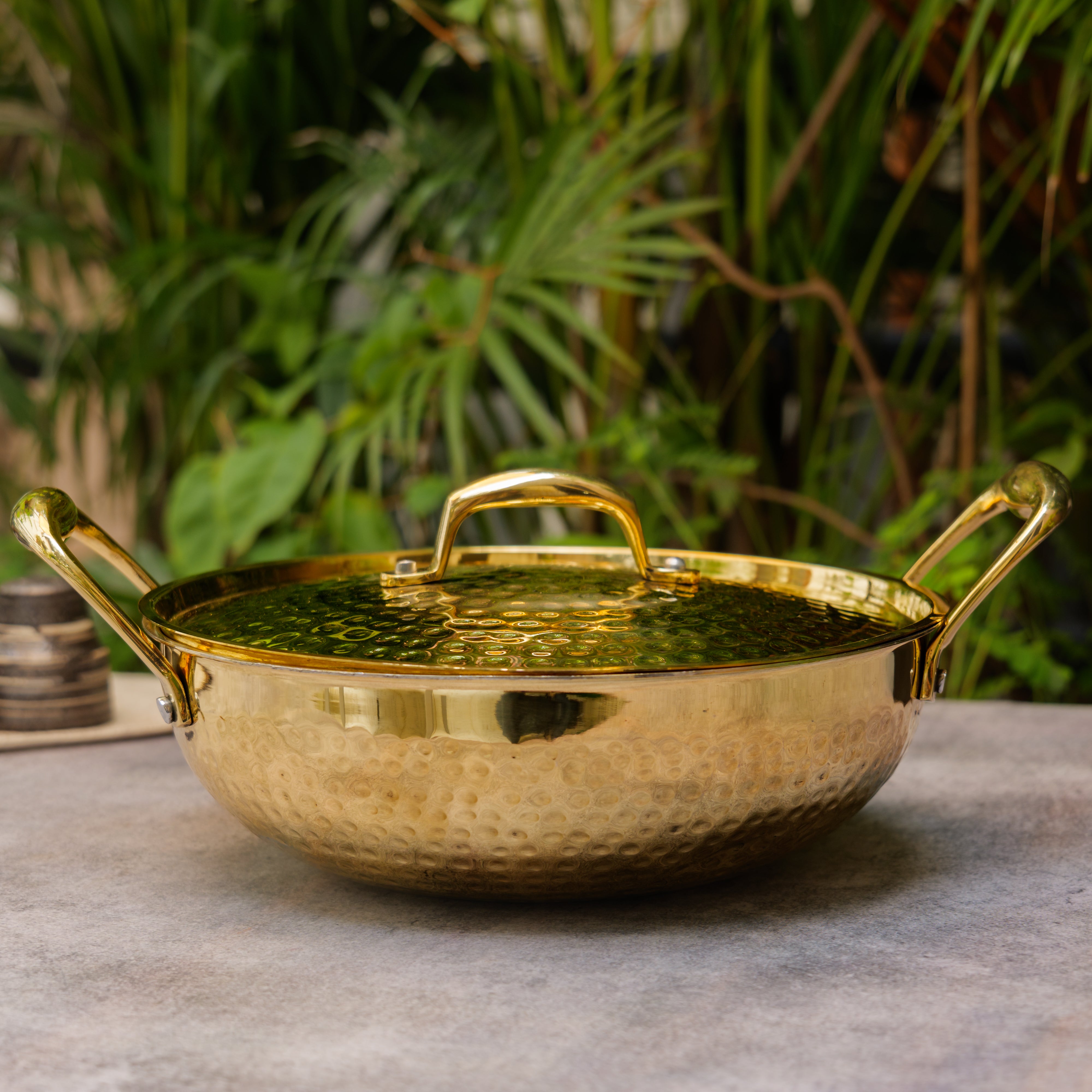 Pure Brass Traditional Hammered Kadhai / Kadai Medium