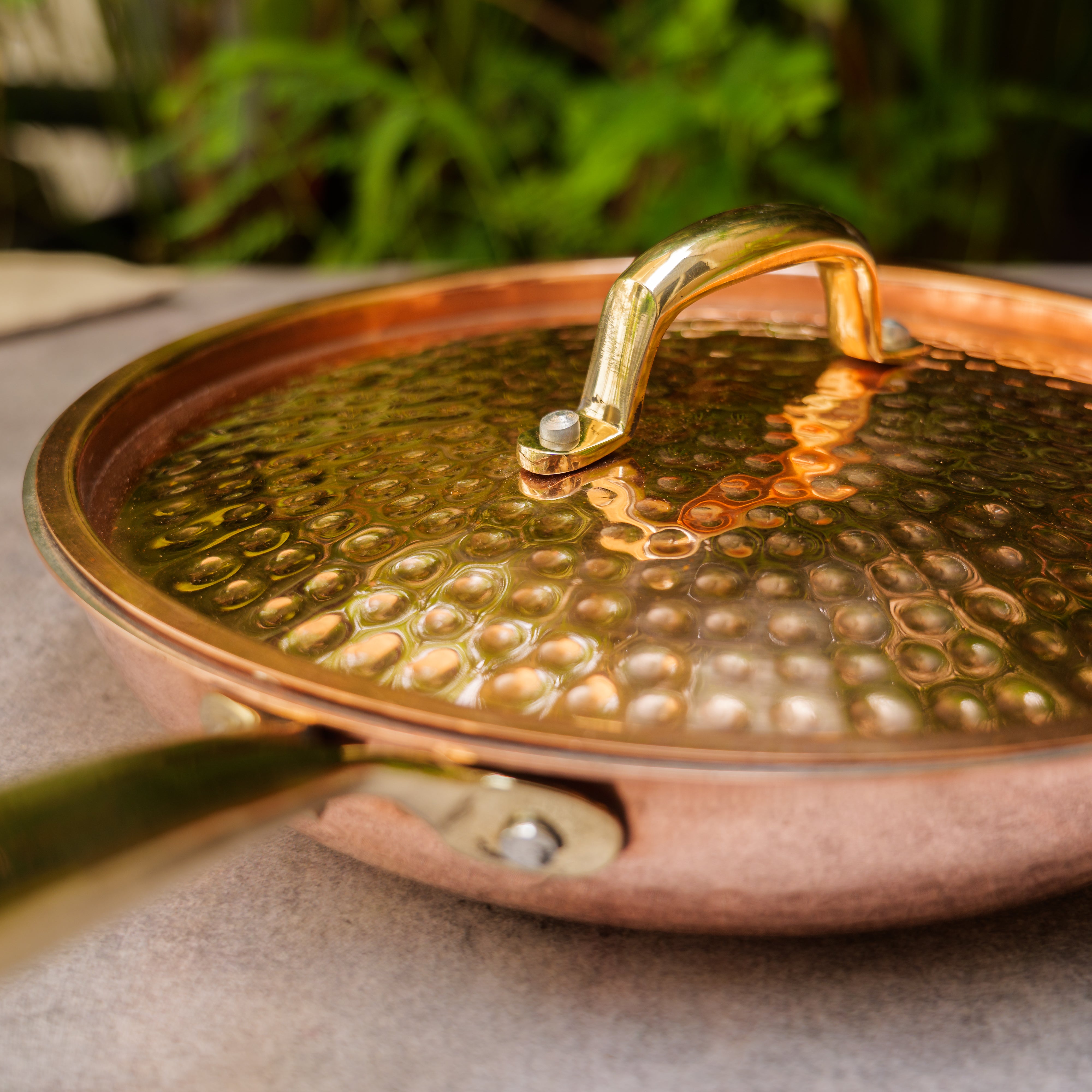 Ambi Pure Brass Copper Coated Hammered Fry Pan