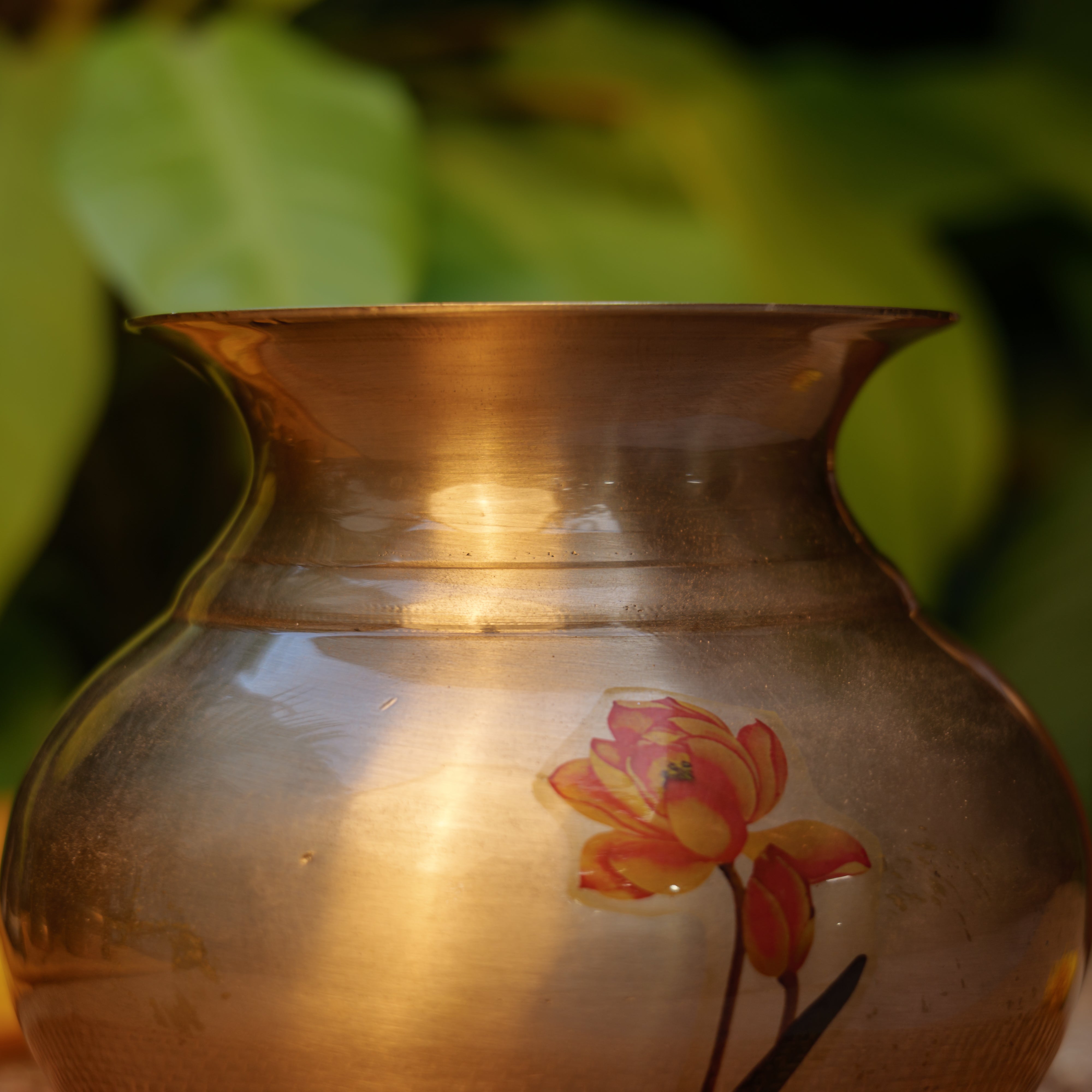 Pure Kansa Floral Hand Painted Lota/Kalash