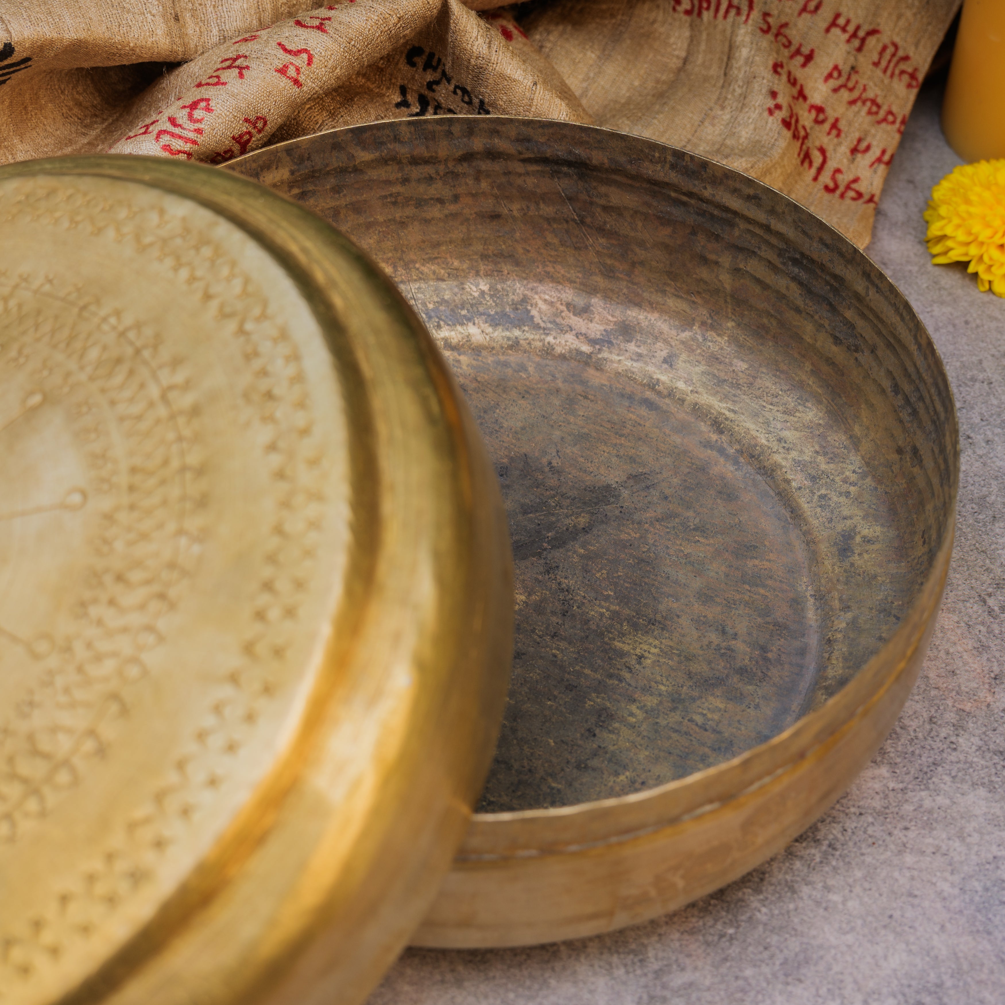 Heritage Vintage Brass Roti Box - Large - with Intricate Design