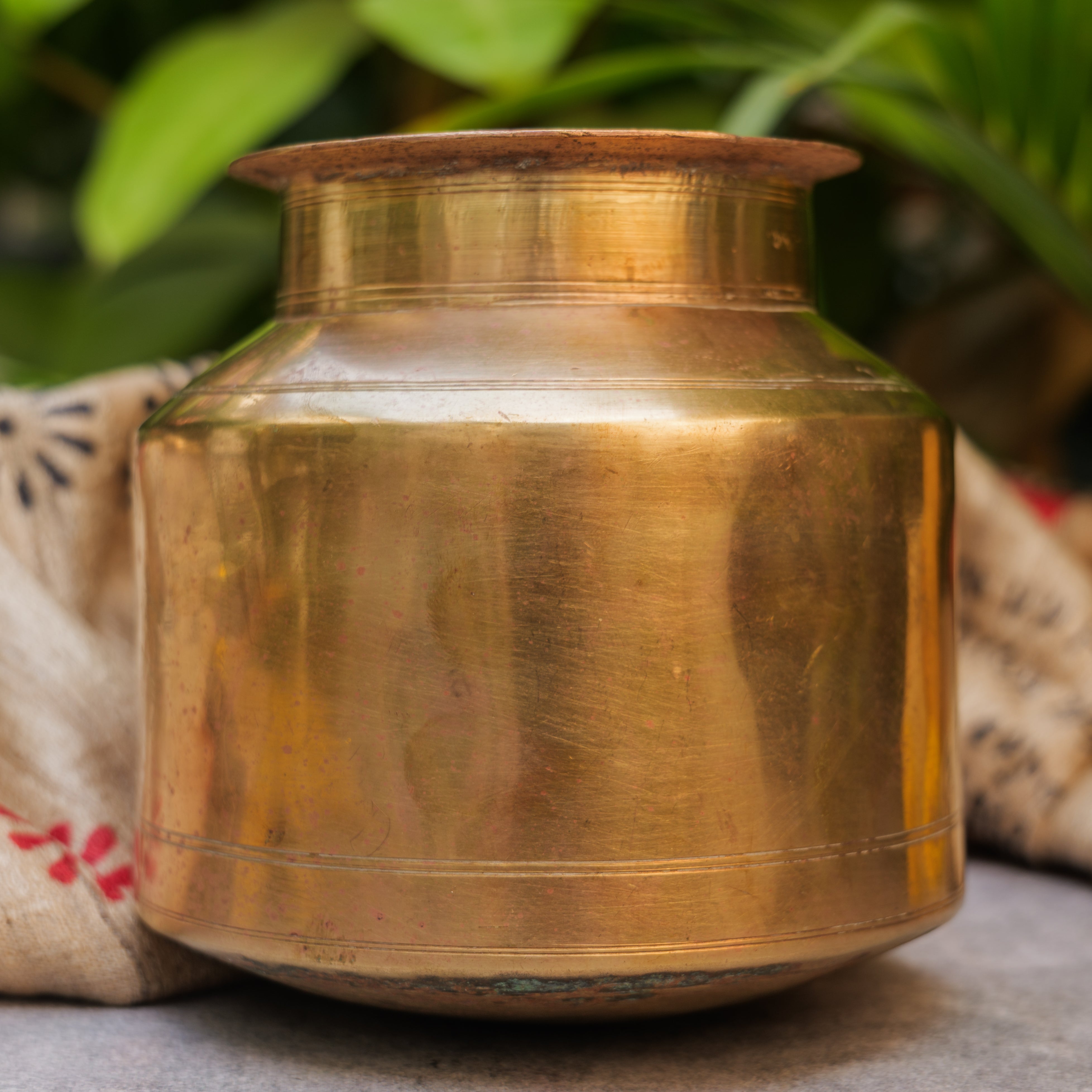 Handcrafted Vintage Conical Brass Vessel / Vase / Lota / Matka