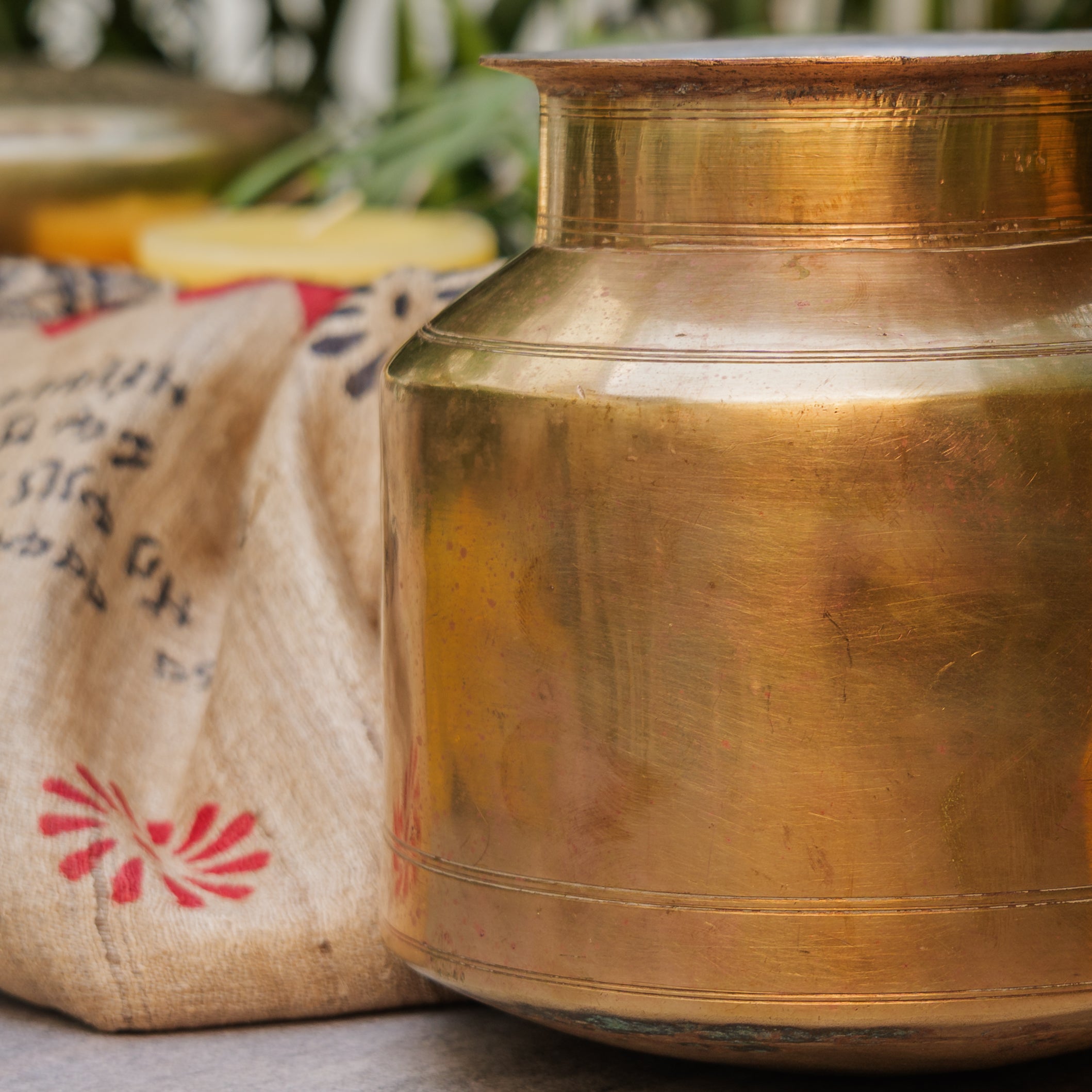 Handcrafted Vintage Conical Brass Vessel / Vase / Lota / Matka