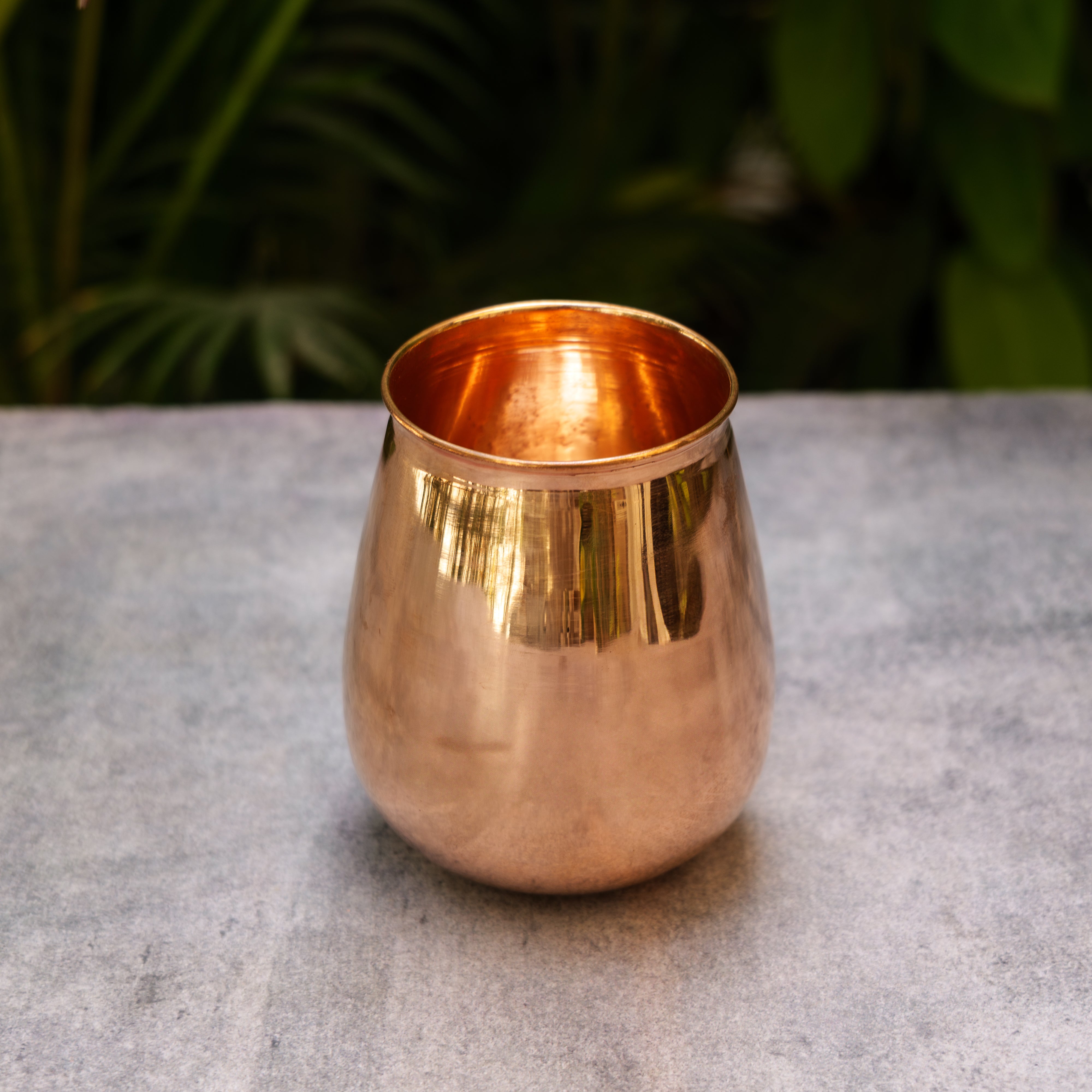 Pure Copper 'Dholak' Lota Glass - 300 ML