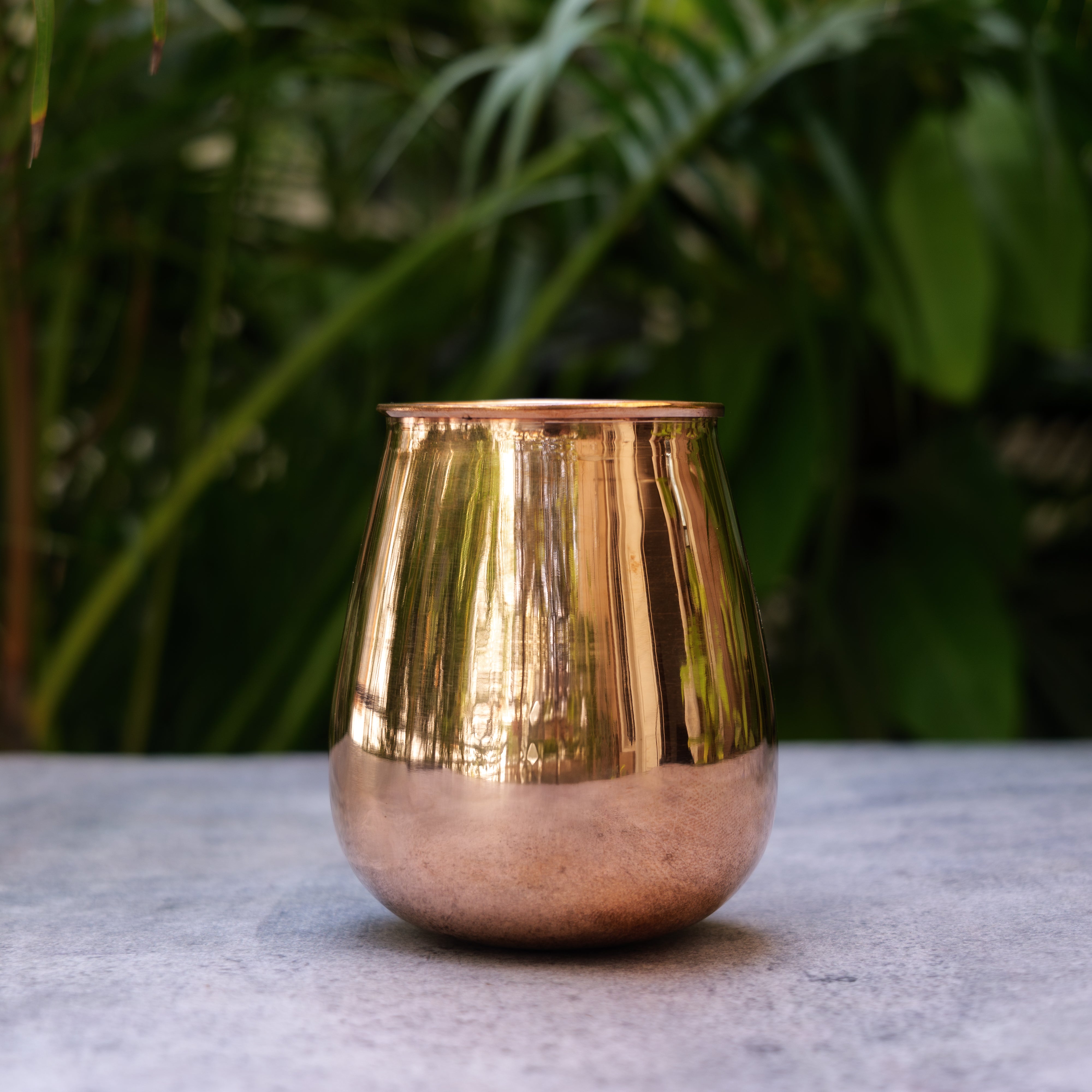 Pure Copper 'Dholak' Lota Glass - 300 ML