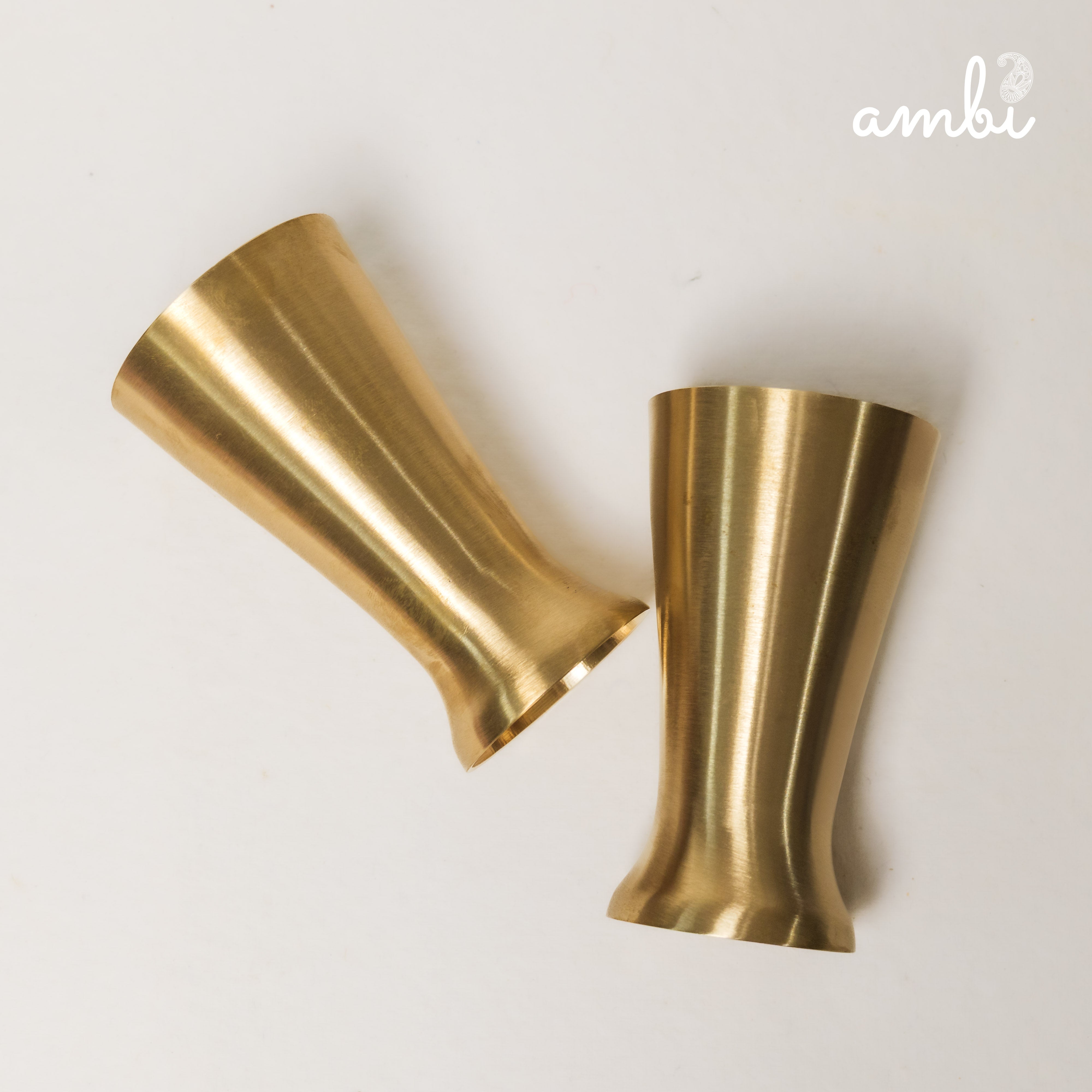 Ambi Gift Set of 2 Royal Lead Free 100% Pure Kansa Glass 200 ml Each