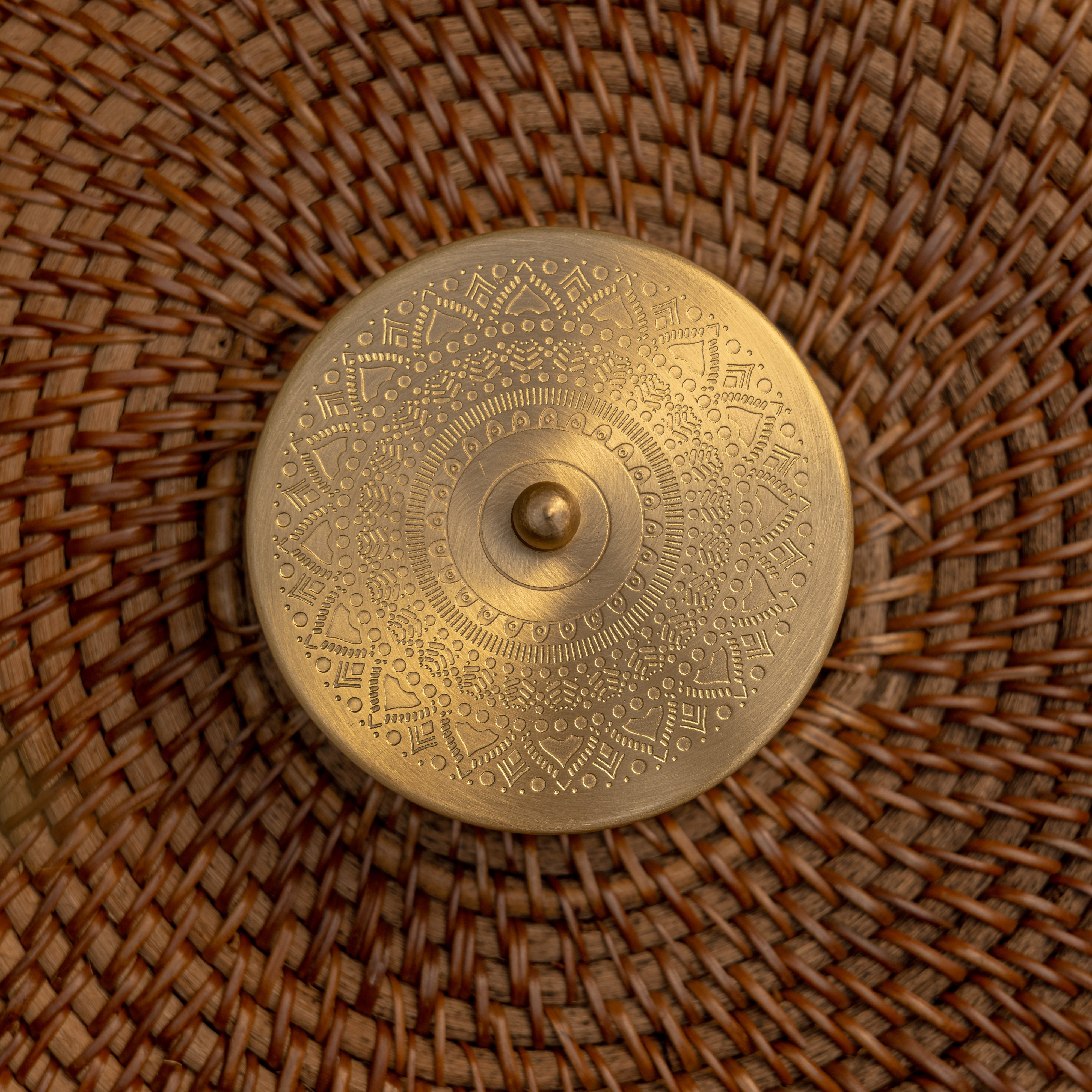 Pure Brass Small Nut / Trinket Jar Box - Mandala Design