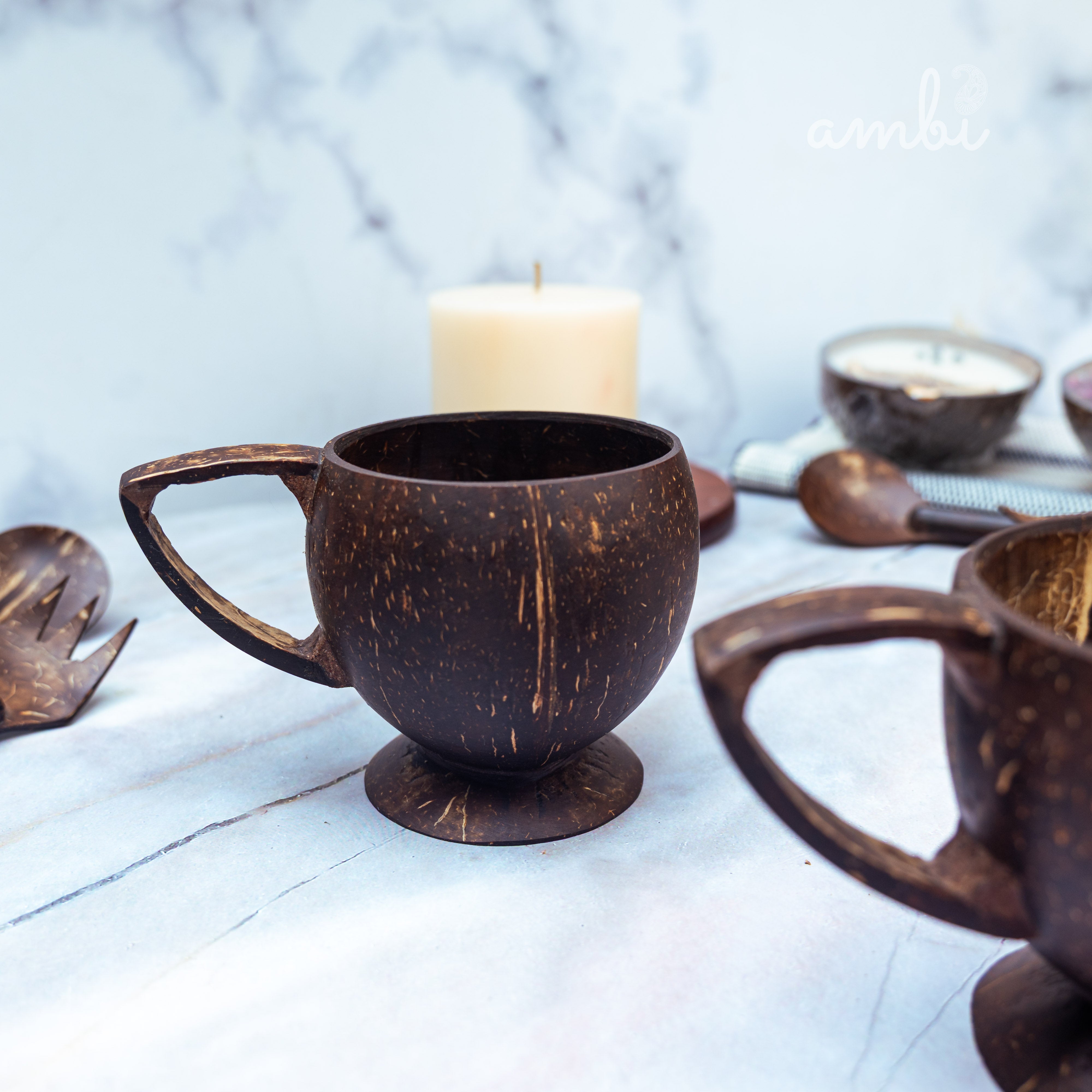 Coconut Shell Tea Cups- Set of 2