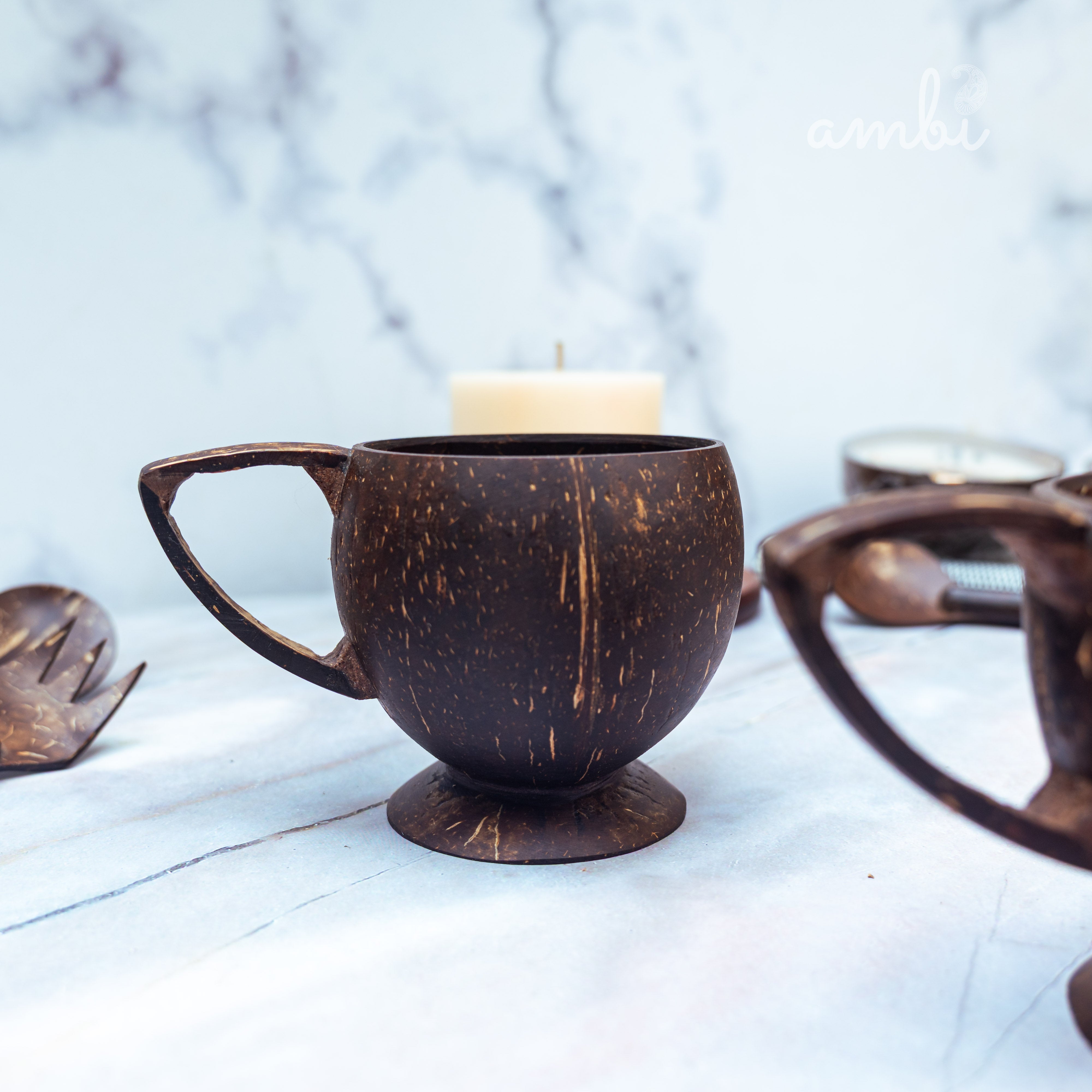 Coconut Shell Tea Cups- Set of 2