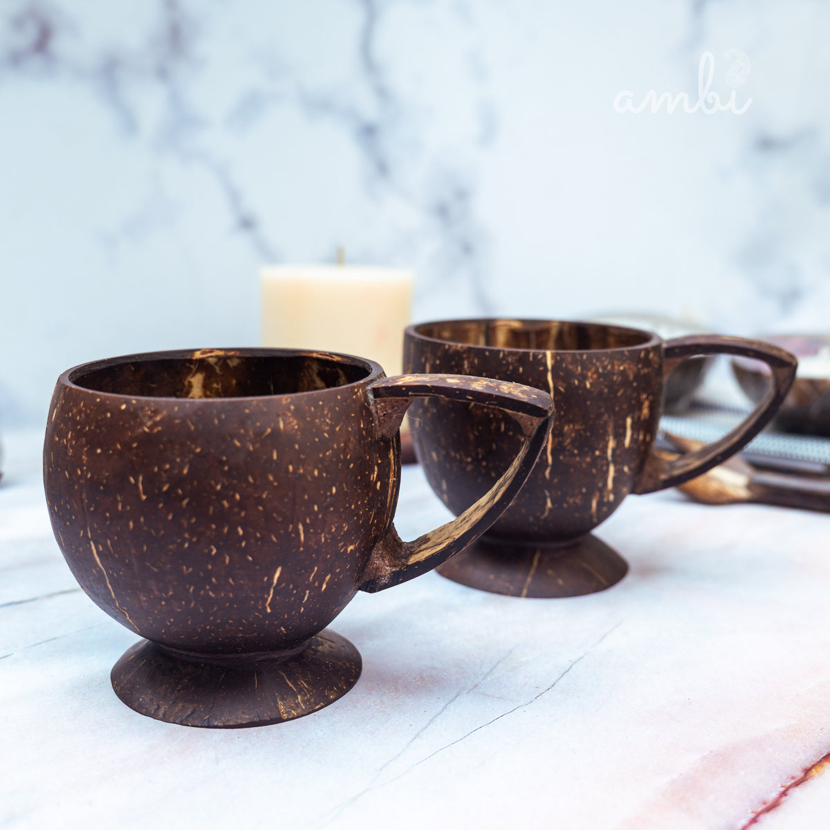 Shell Tea Cup Coconut Shell Tea Cups- Set of 2