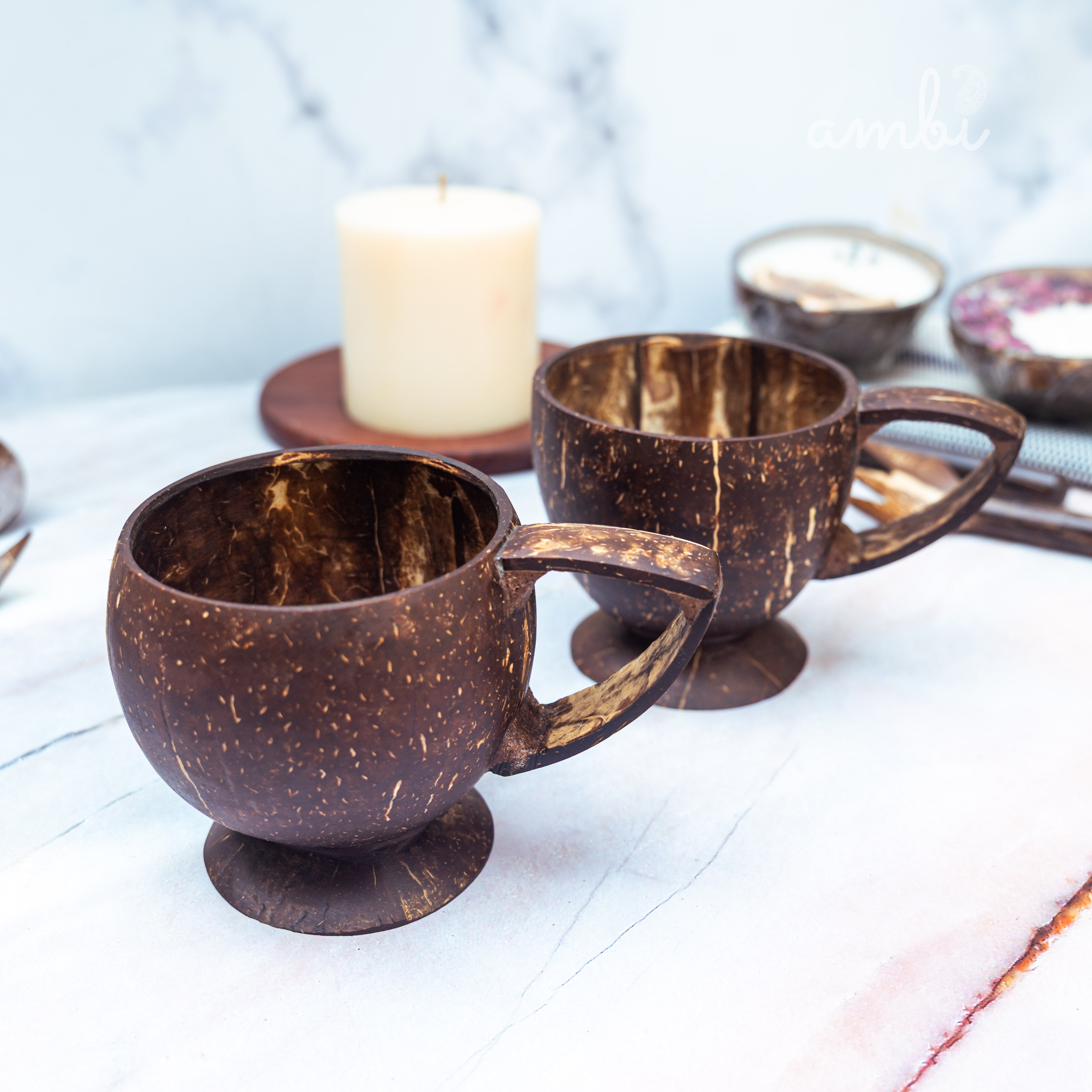 Coconut Shell Tea Cups- Set of 2