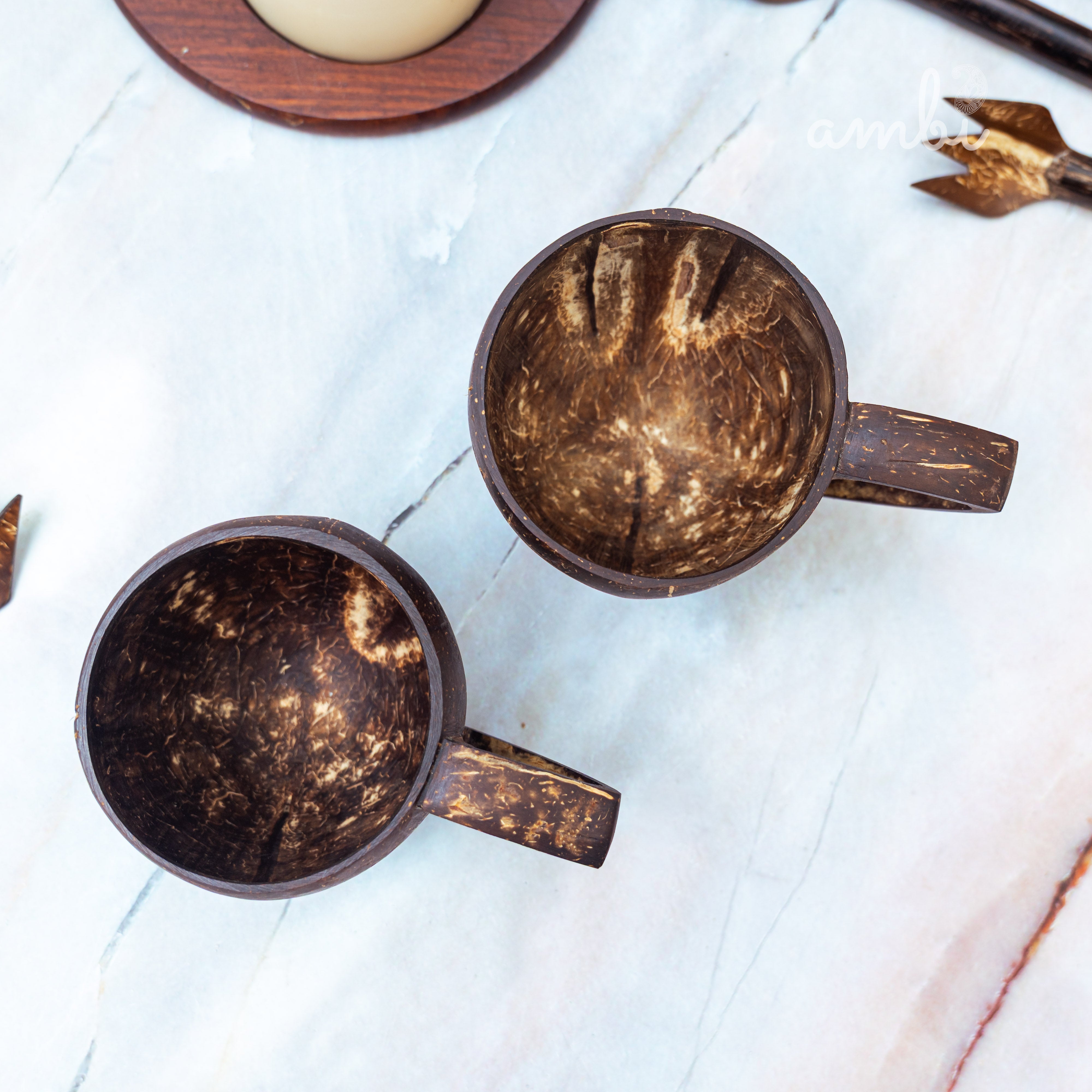 Coconut Shell Tea Cups- Set of 2