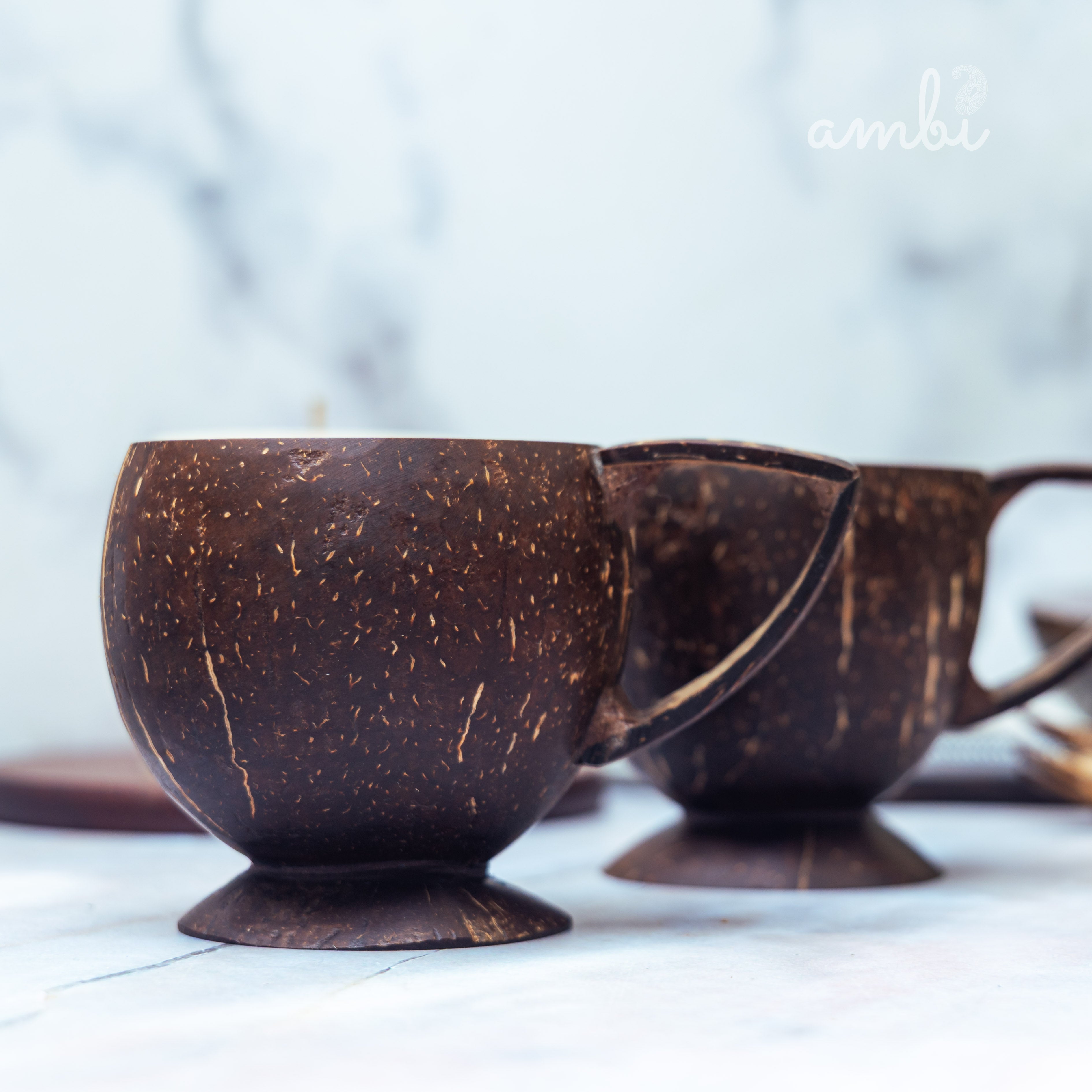 Coconut Shell Tea Cups- Set of 2