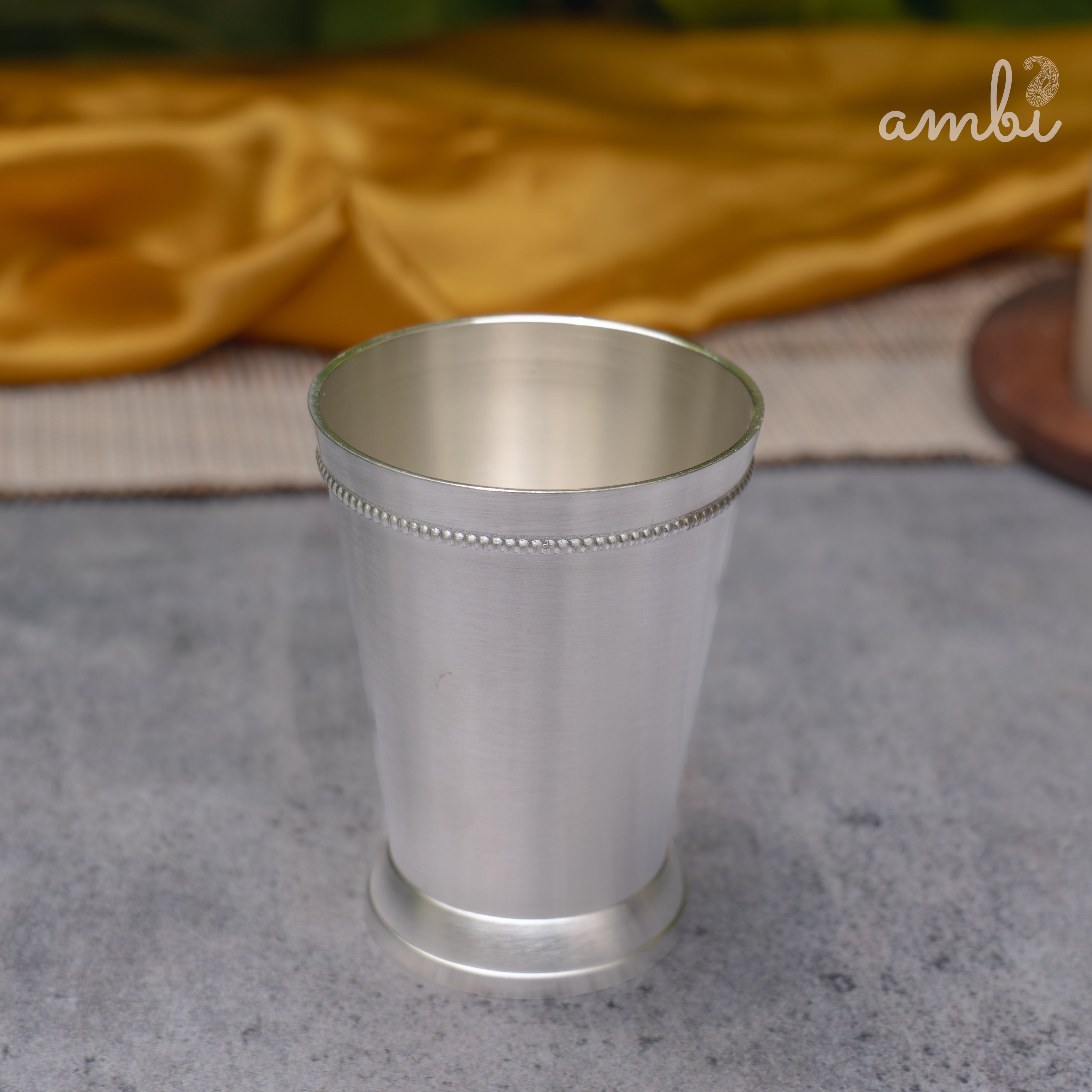 Compact 4 Inches Pure Silver-Plated Glass – Elegant & Sturdy