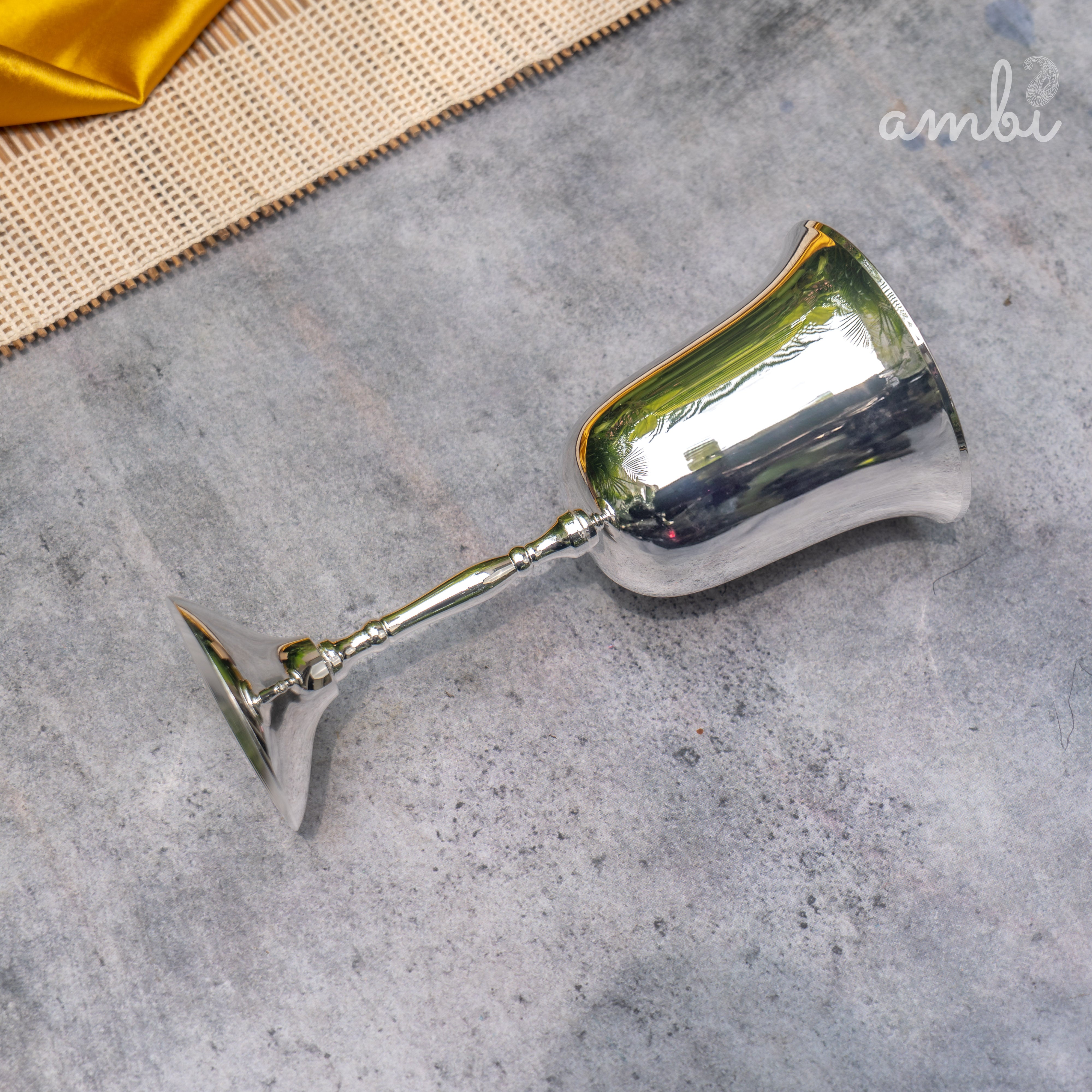 Pure Silver-Plated Wine Glass – Elegant, Vintage-Inspired Statement Piece in Glossy Finish