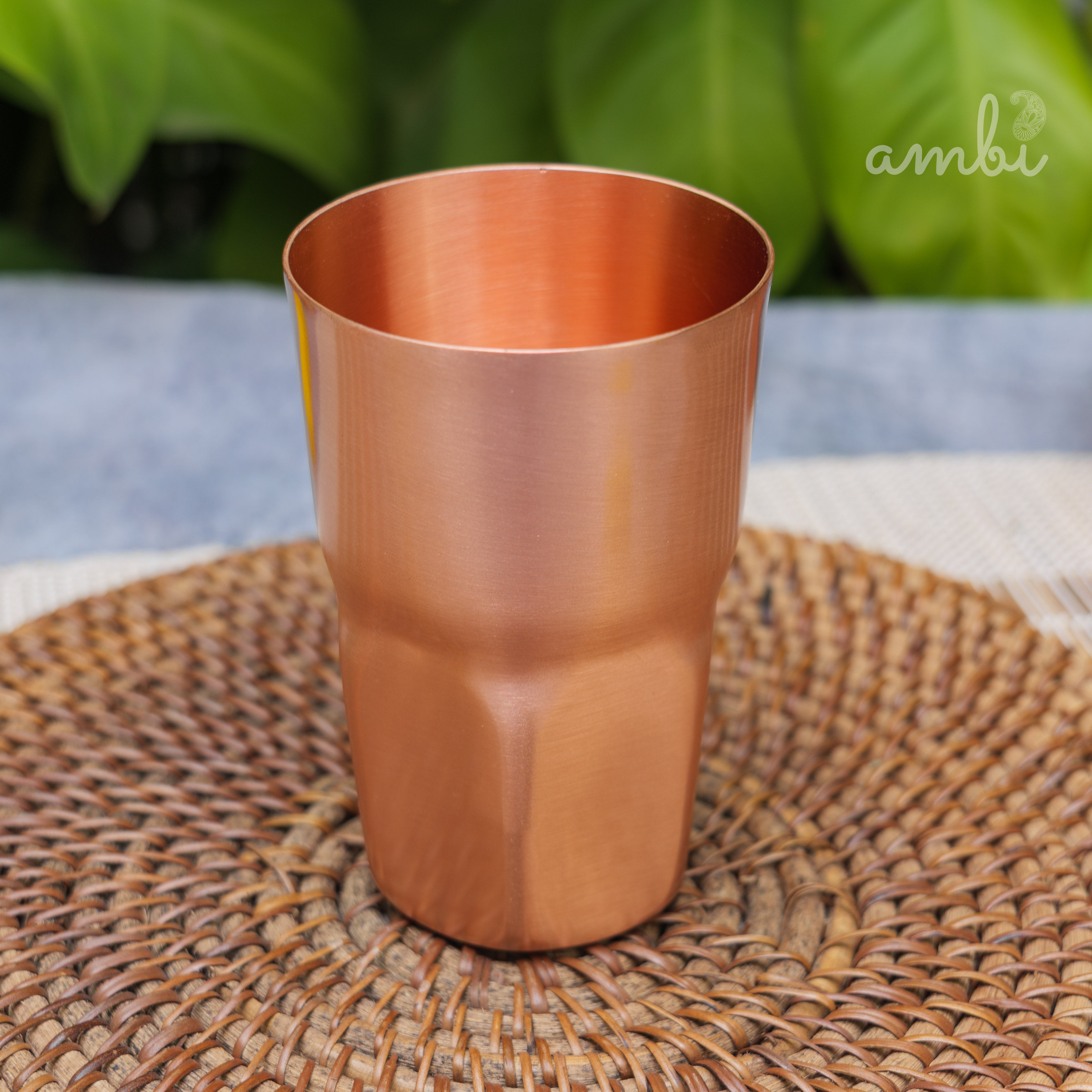Ambi Elegant Ergo-Grip Pure Copper Tall Tumbler - 400 ML - Heavy Make
