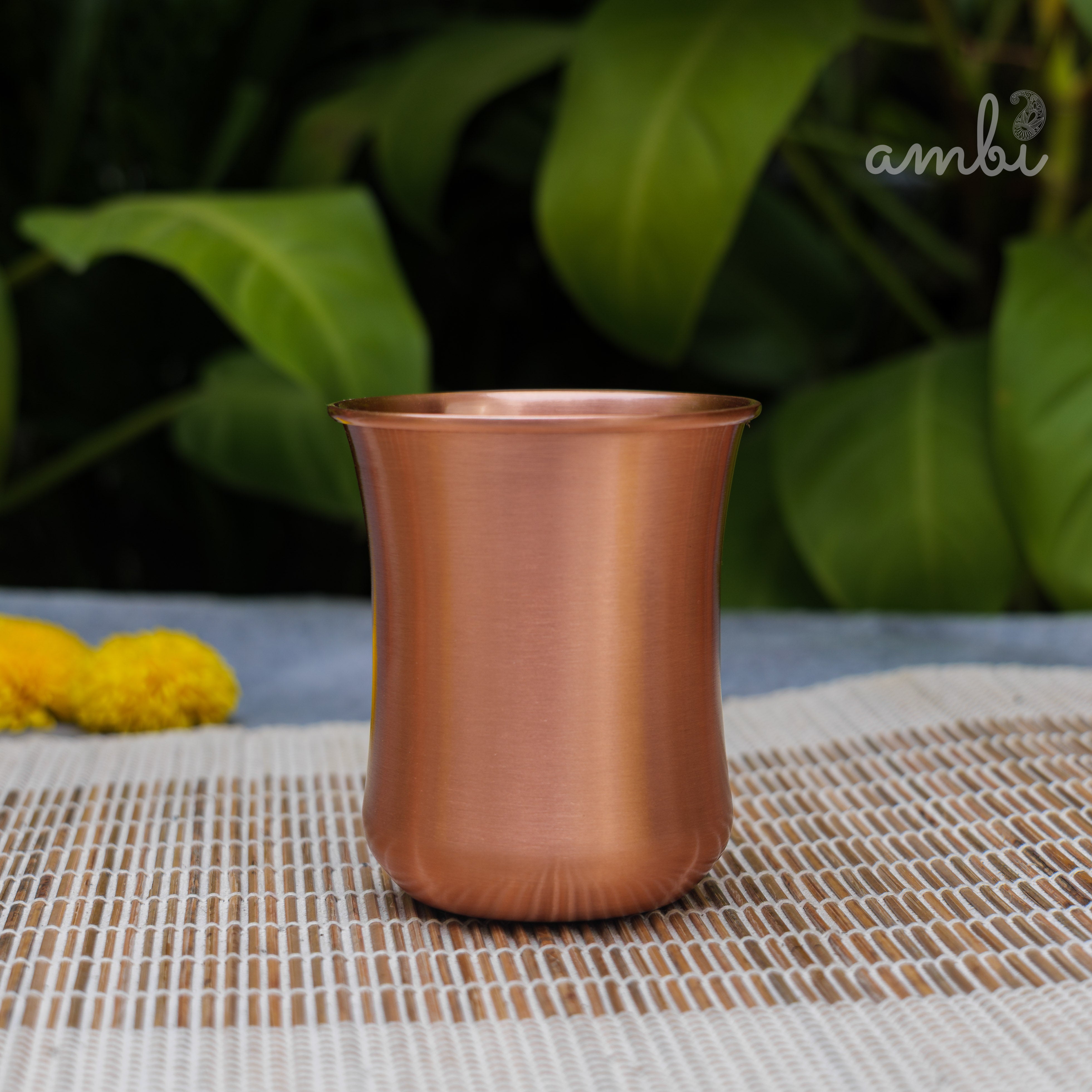 Ambi Elegant Traditional Pure Copper Curve Glass - Matt Finish - 300 ML