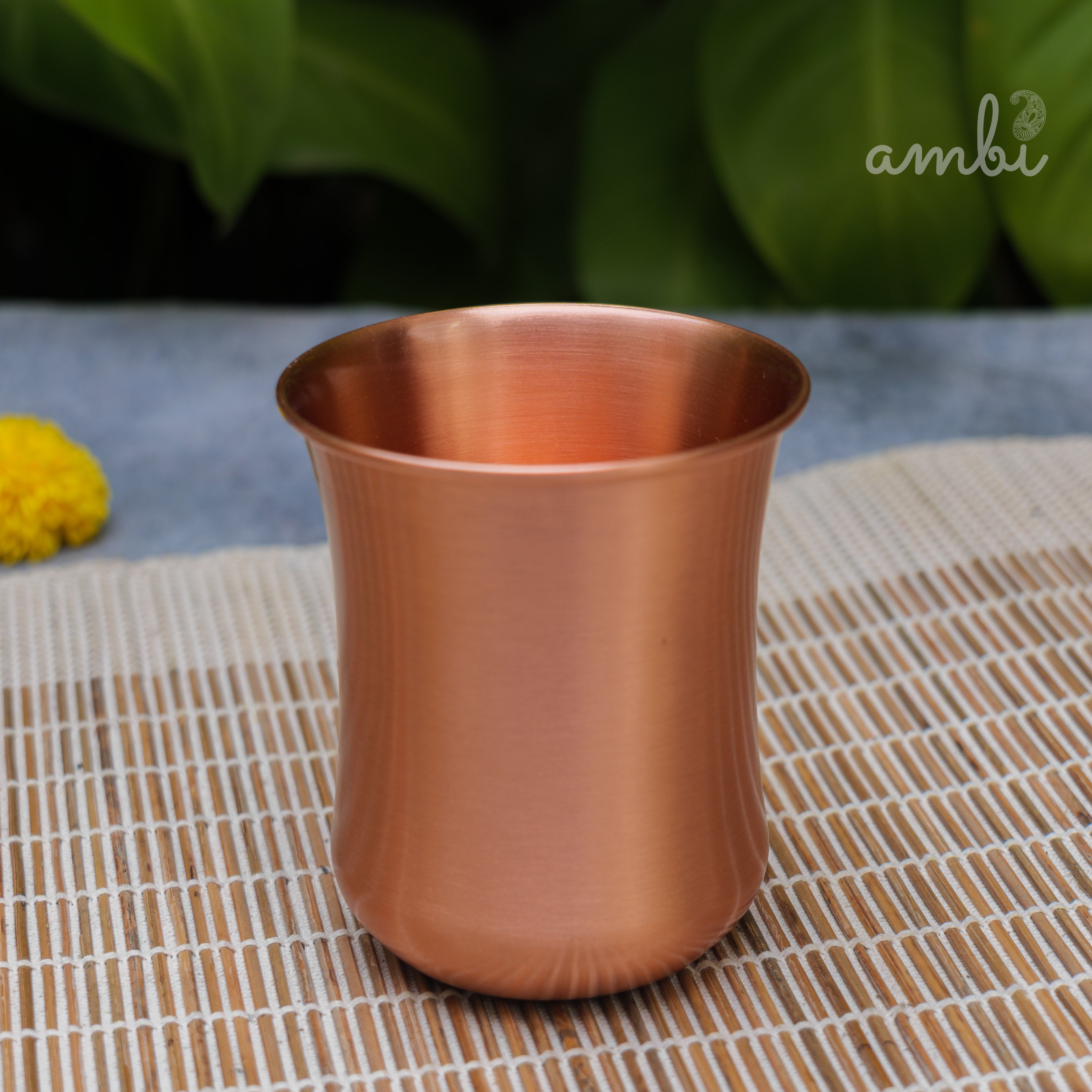 Ambi Elegant Traditional Pure Copper Curve Glass - Matt Finish - 300 ML