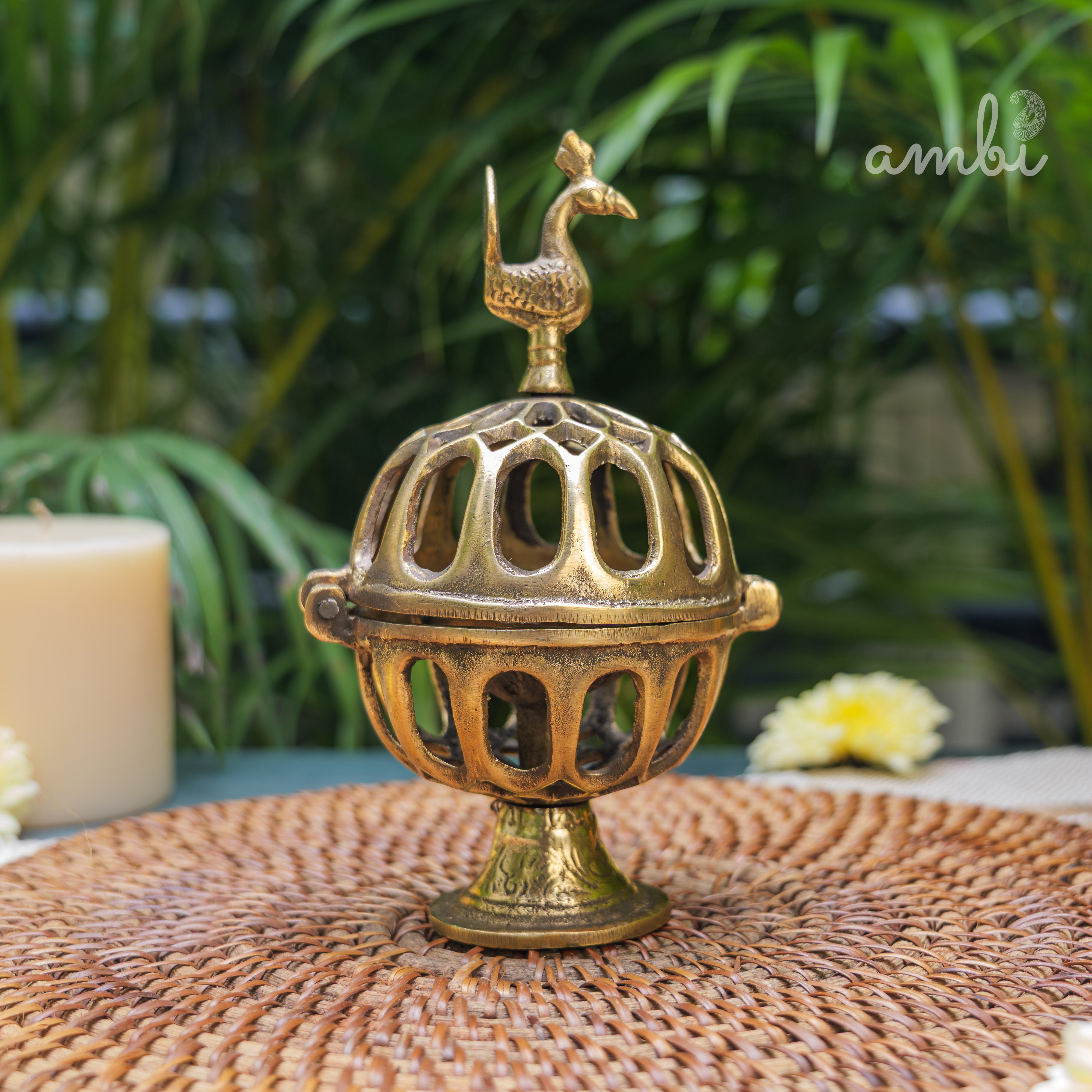 Ambi Pure Brass Vintage Dhoop Dani Incense Burner