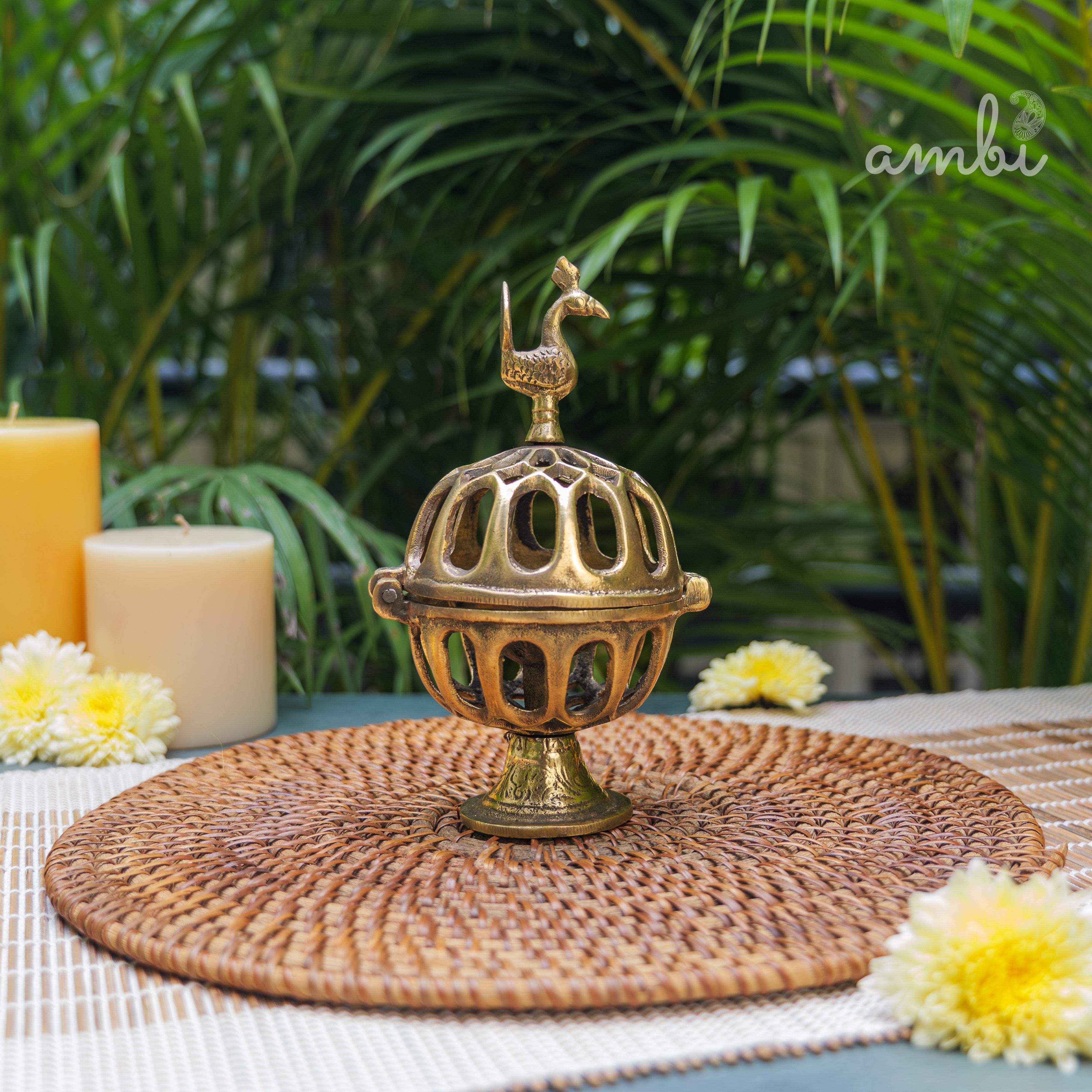 Ambi Pure Brass Vintage Dhoop Dani Incense Burner