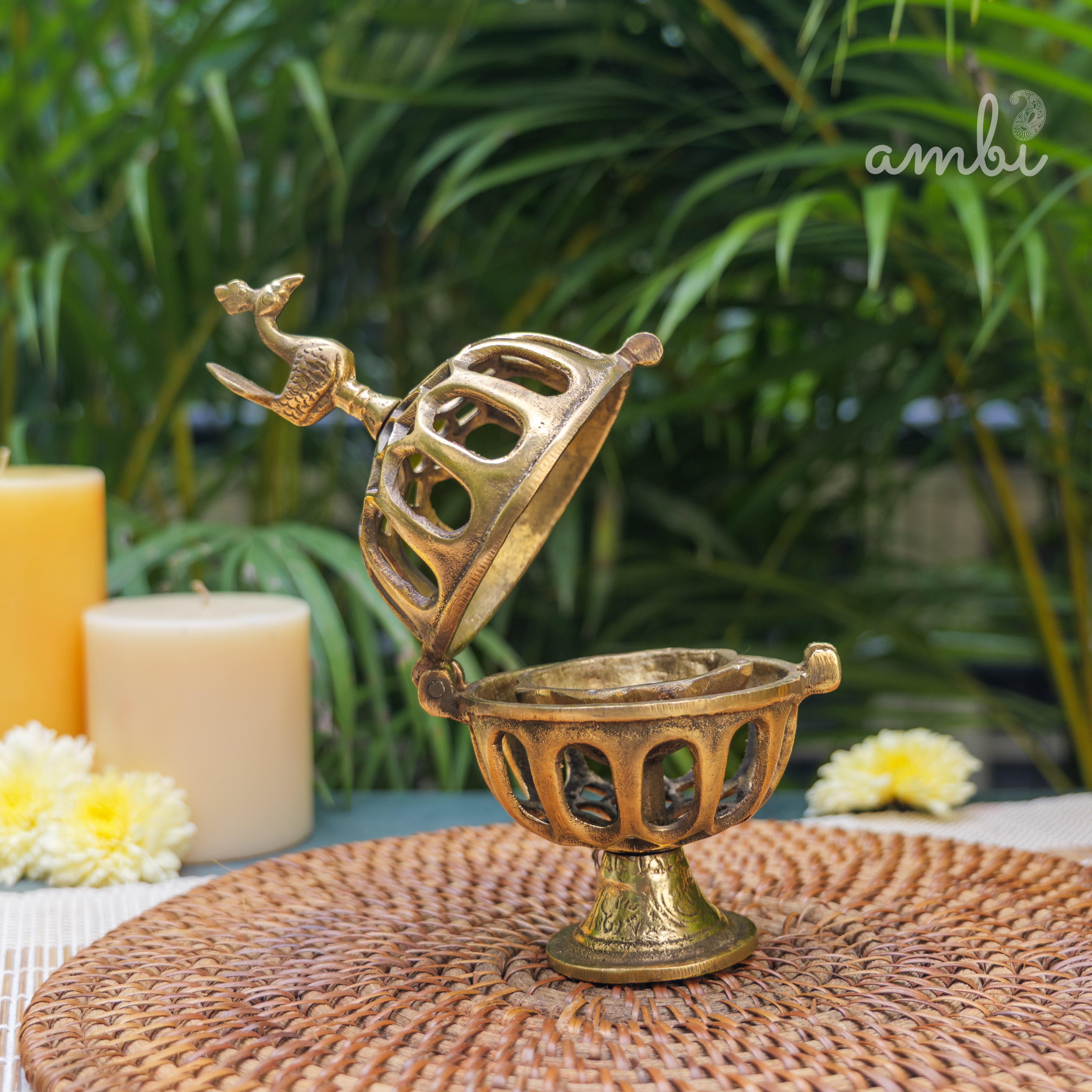 Ambi Pure Brass Vintage Dhoop Dani Incense Burner