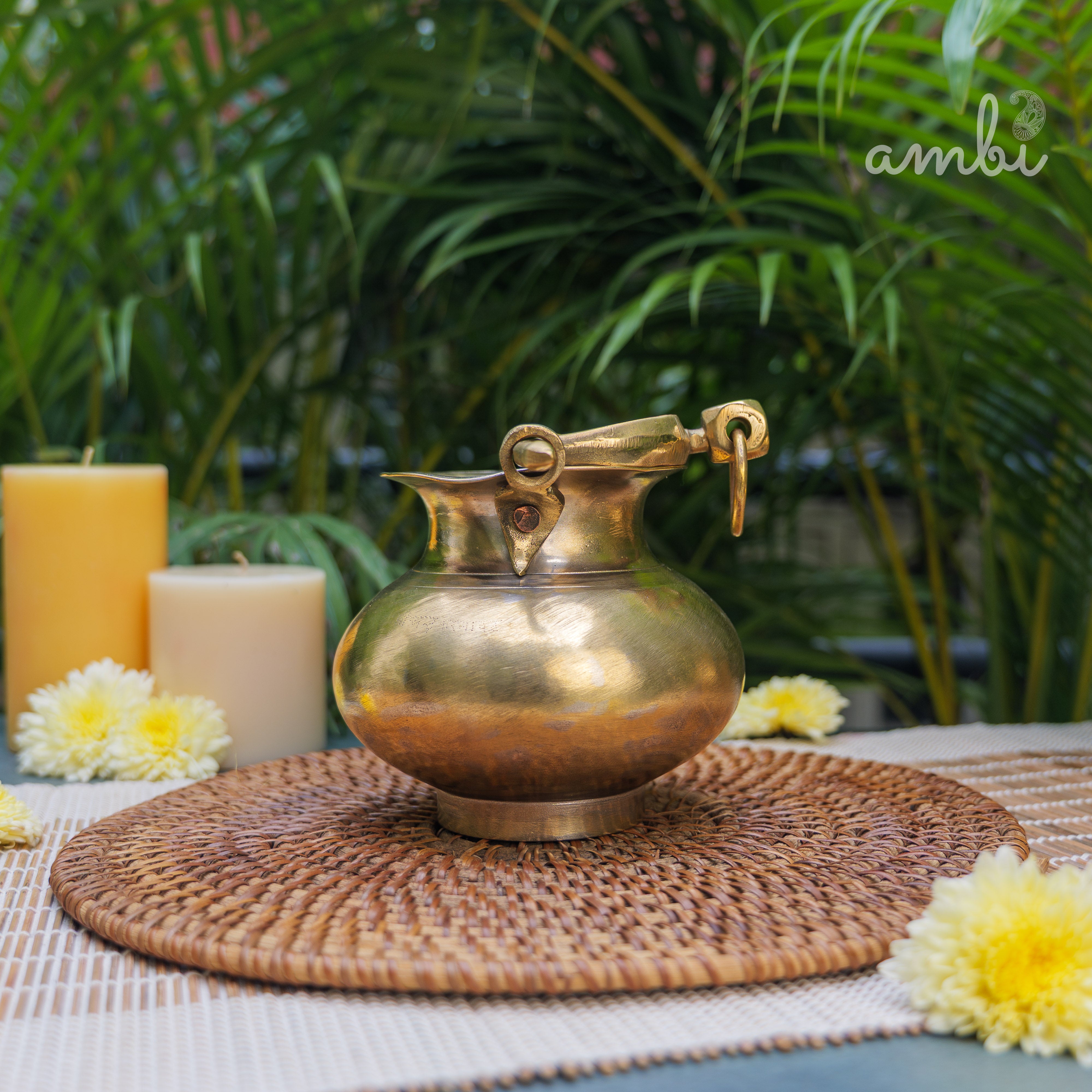 Handcrafted Vintage Heritage Brass Lota With Hanging Loop
